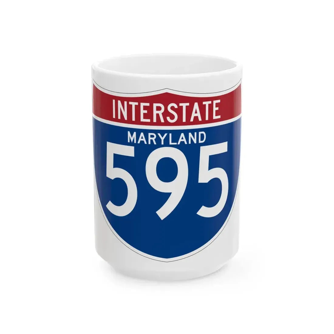 I-595 MD (Maryland) (Road Sign) White Coffee Mug 15oz - Go Mug Yourself
