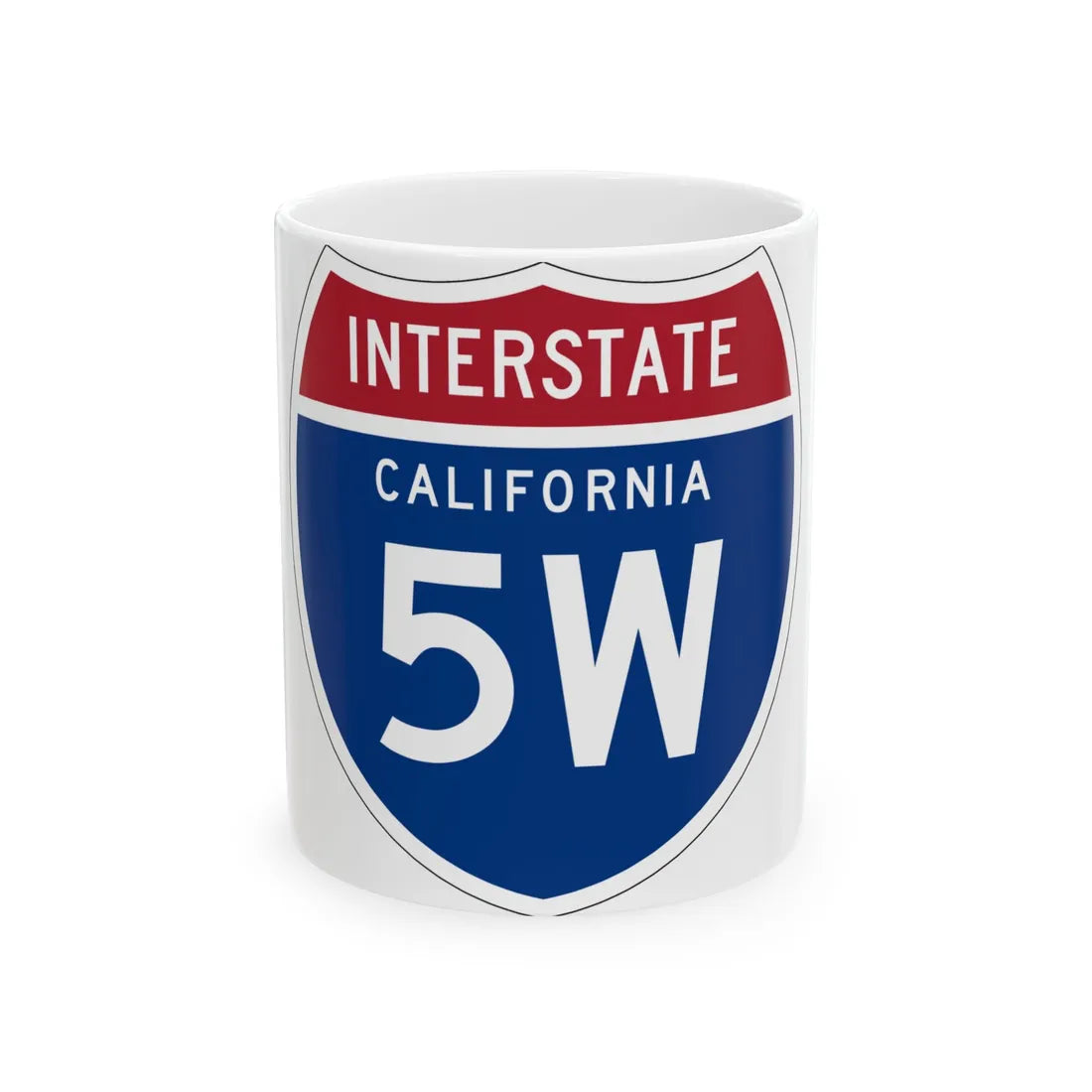 I-5W CA (California) (Road Sign) White Coffee Mug 11oz - Go Mug Yourself