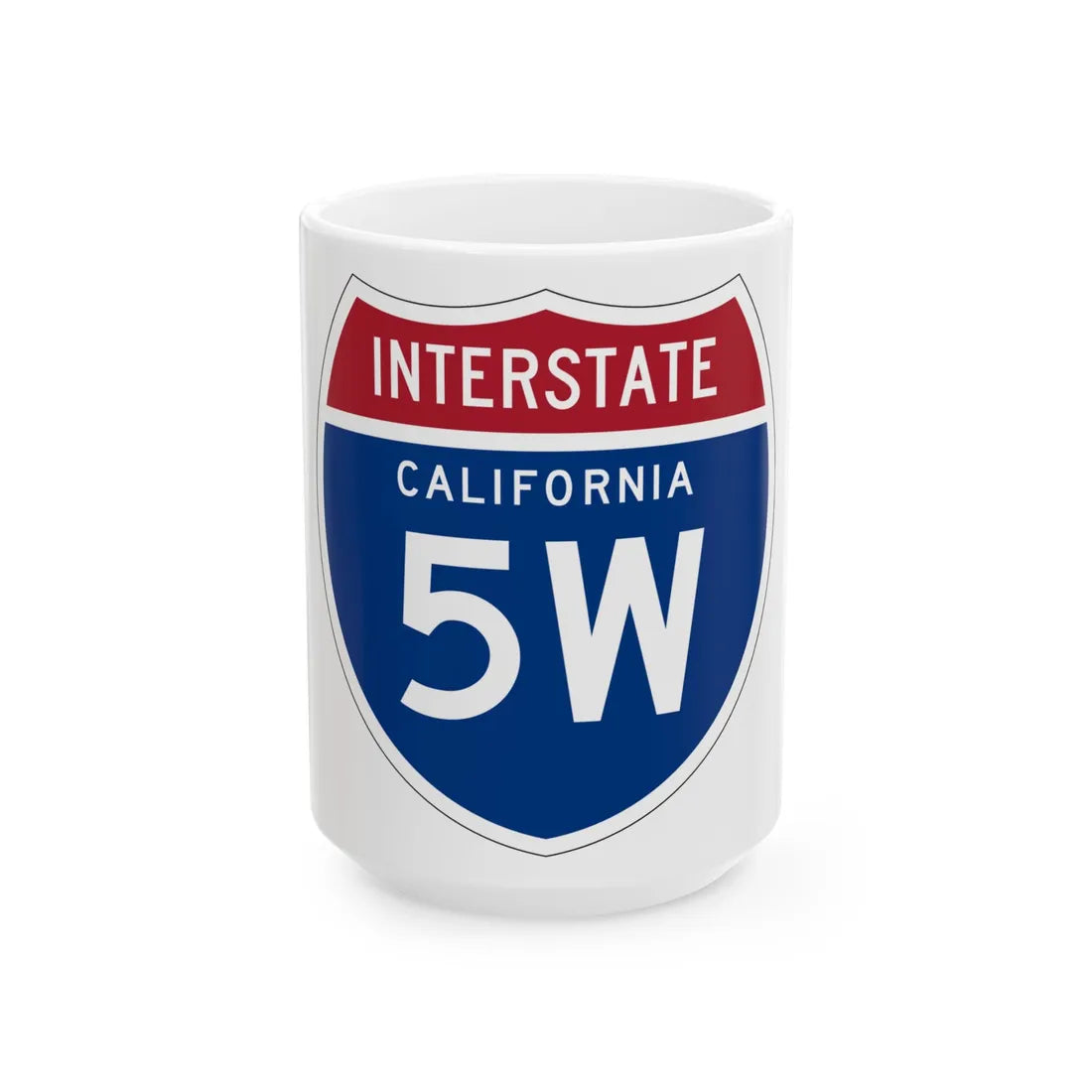 I-5W CA (California) (Road Sign) White Coffee Mug 15oz - Go Mug Yourself