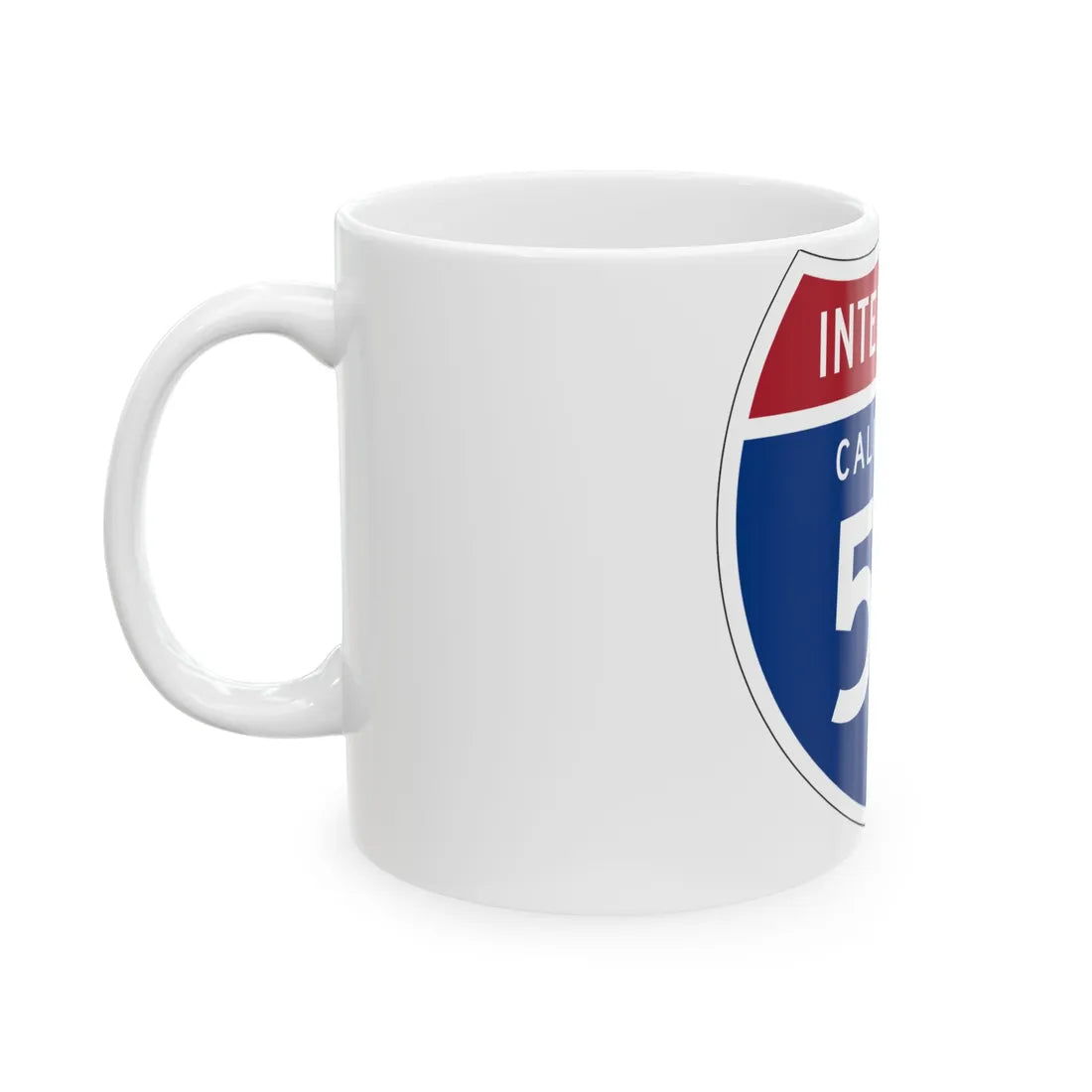 I-5W CA (California) (Road Sign) White Coffee Mug - Go Mug Yourself