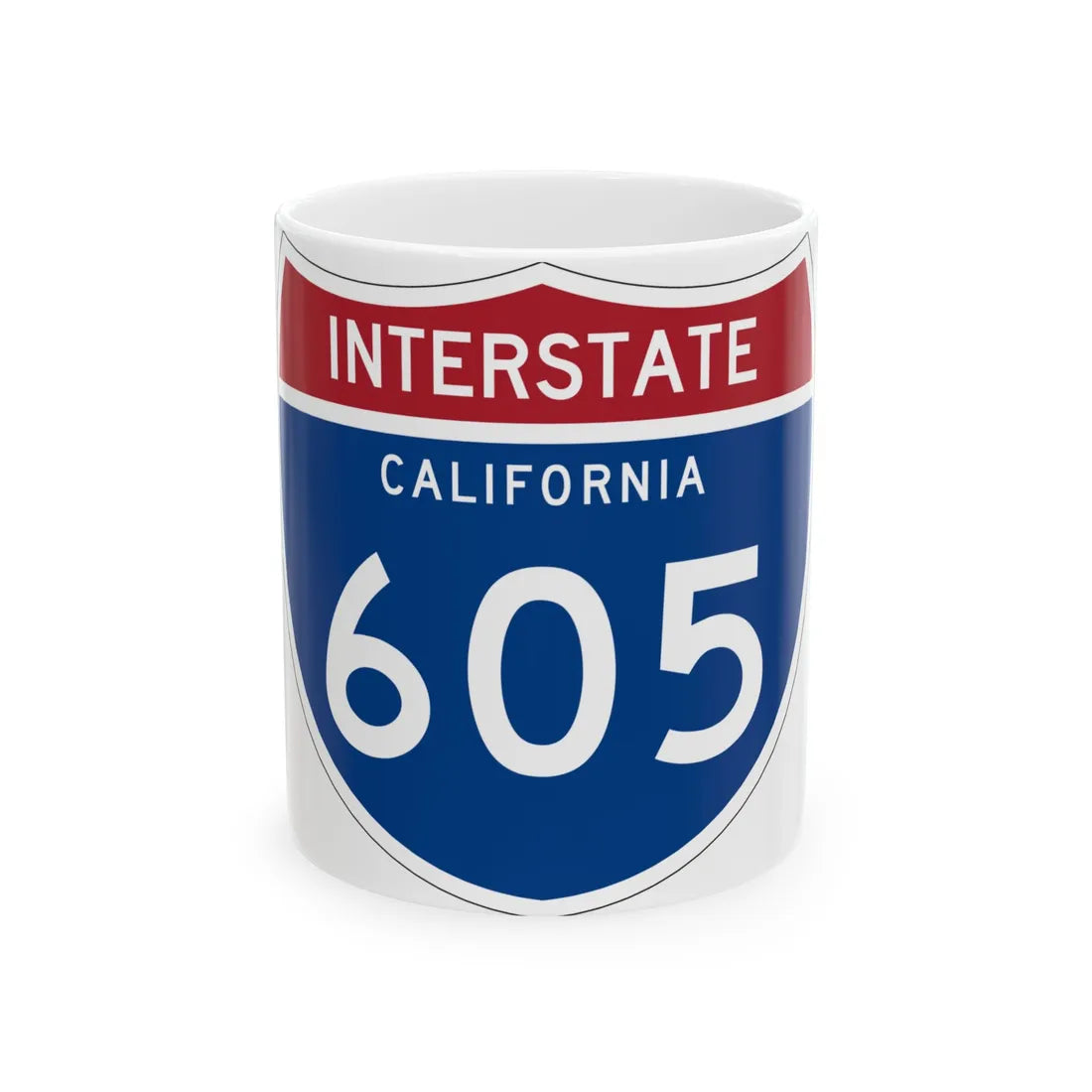 I-605 CA (California) (Road Sign) White Coffee Mug 11oz - Go Mug Yourself