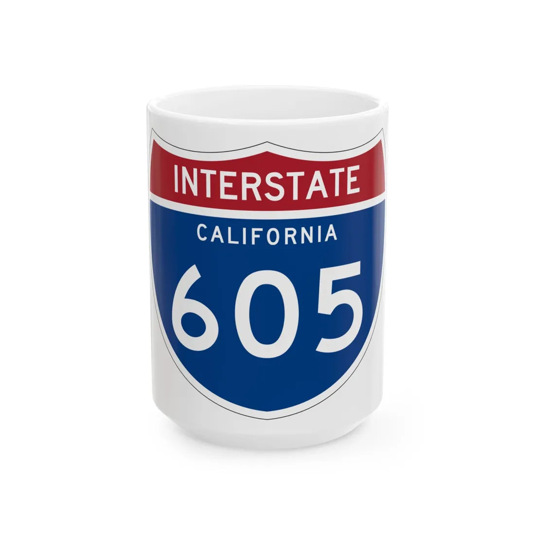 I-605 CA (California) (Road Sign) White Coffee Mug 15oz - Go Mug Yourself