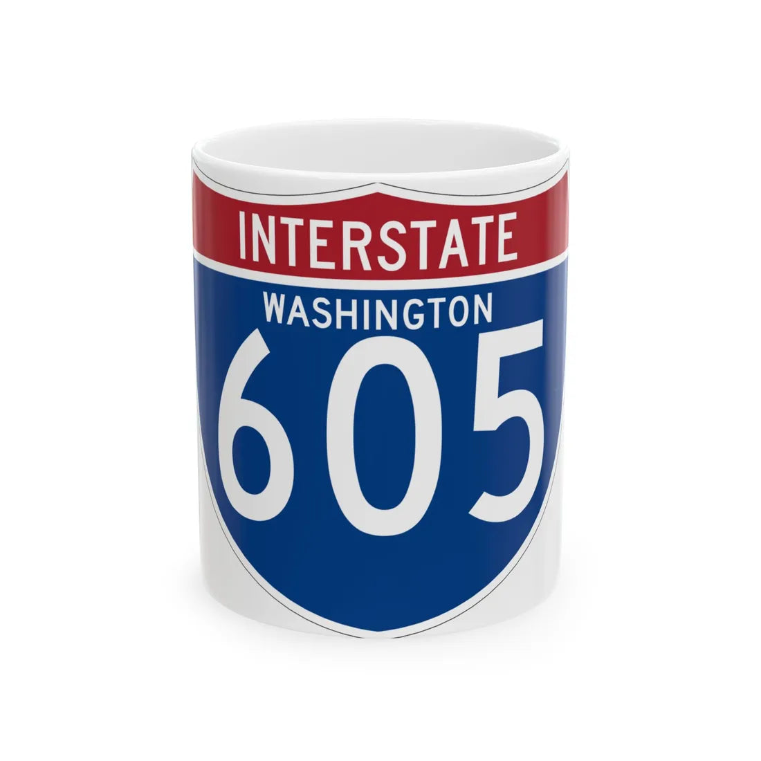 I-605 WA (Washington) (Road Sign) White Coffee Mug 11oz - Go Mug Yourself