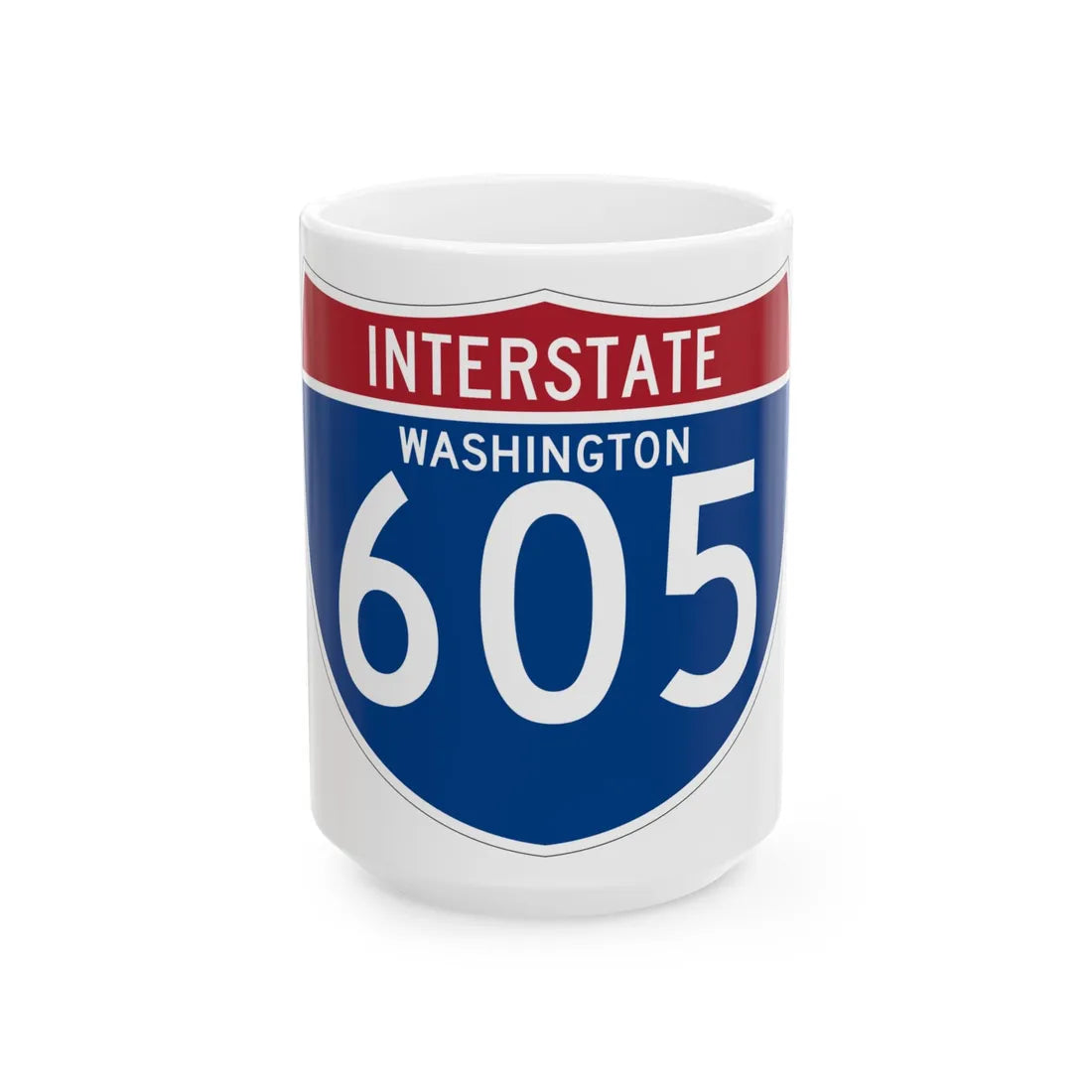 I-605 WA (Washington) (Road Sign) White Coffee Mug 15oz - Go Mug Yourself