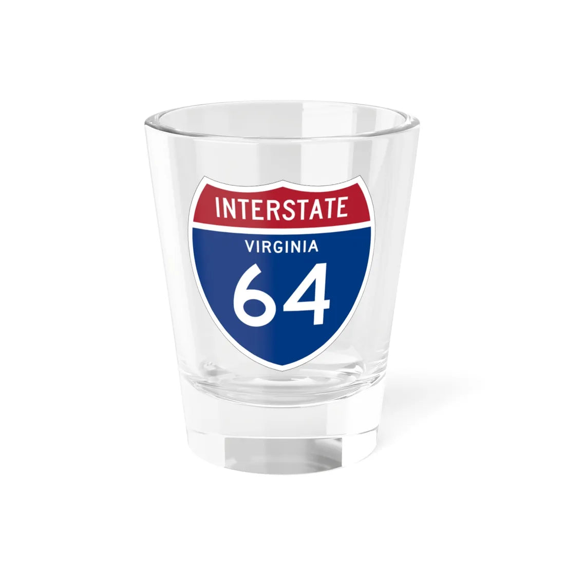 I-64 VA 1957 (Virginia) (Road Sign) Shot Glass 1.5oz 1.5oz - Go Mug Yourself