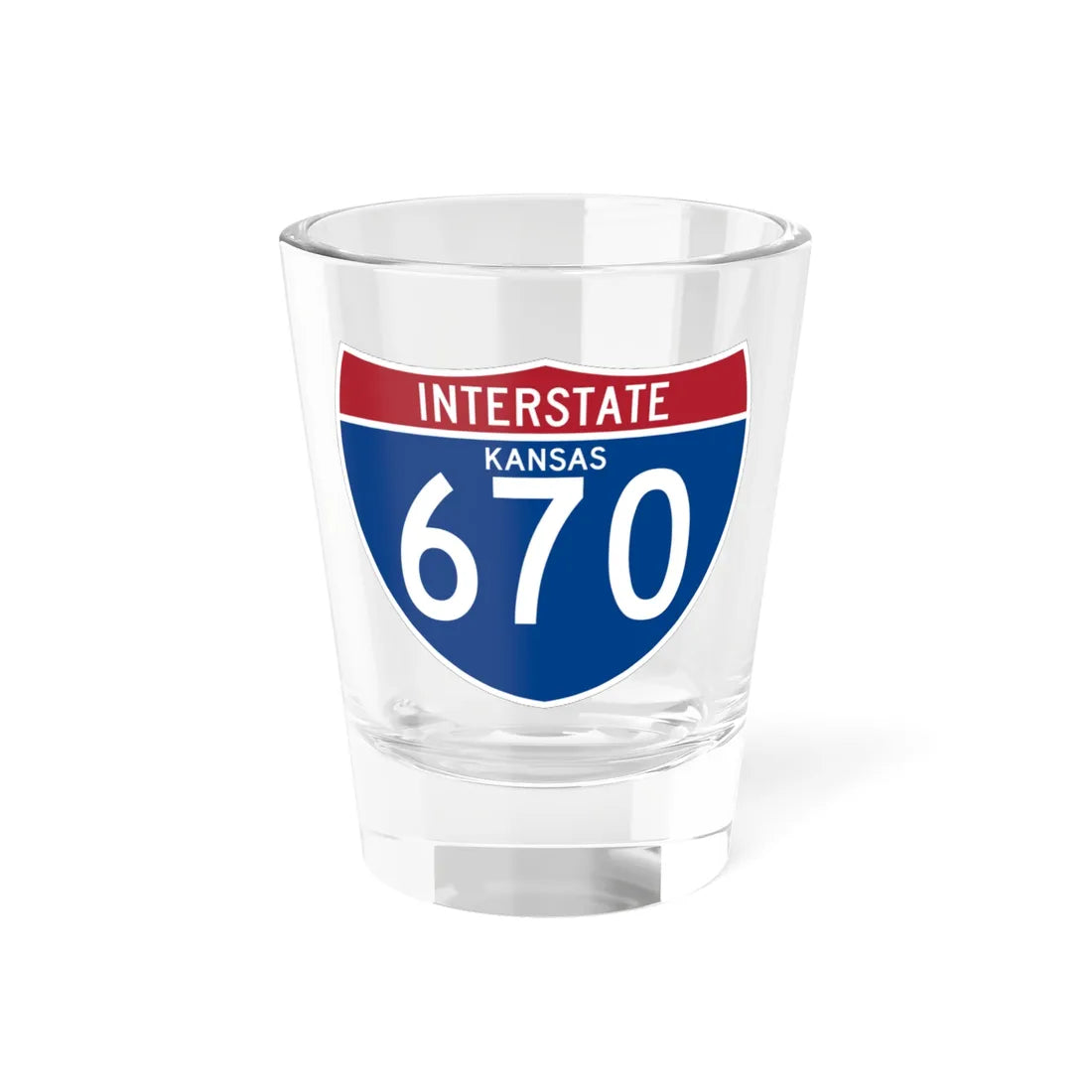 I-670 KS (Kansas) (Road Sign) Shot Glass 1.5oz 1.5oz - Go Mug Yourself