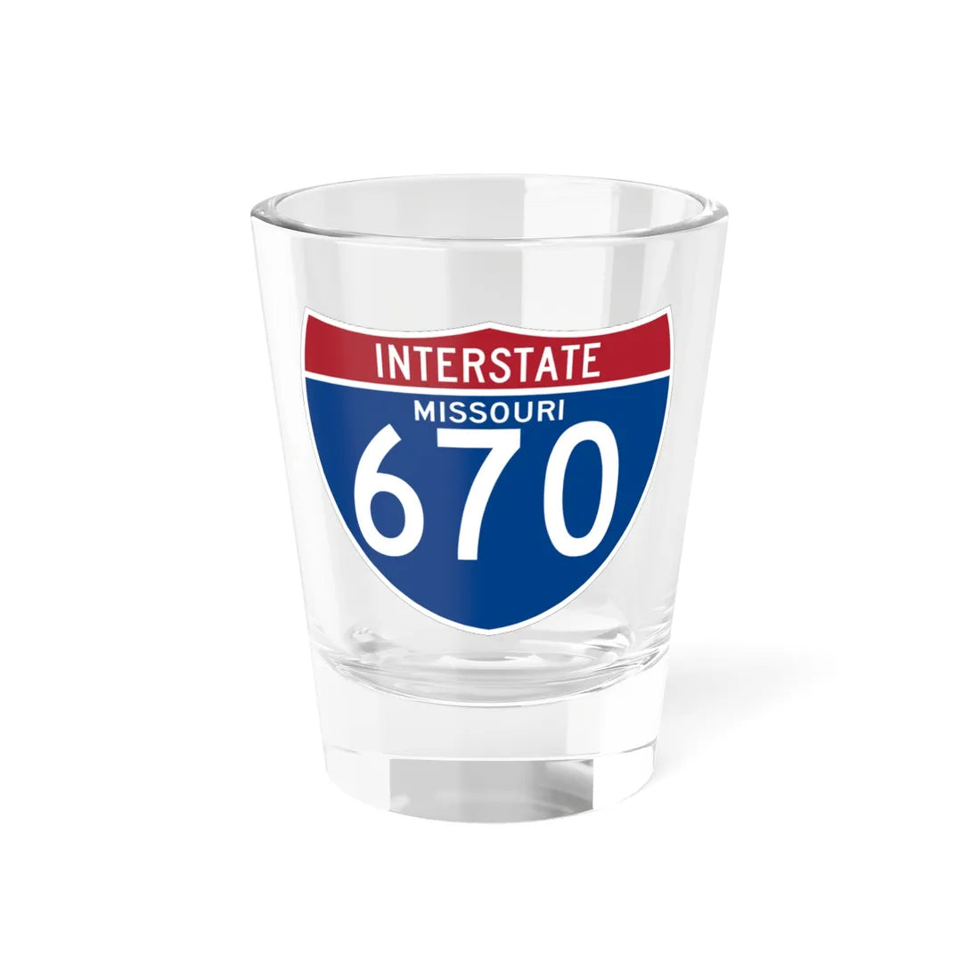 I-670 MO (Missouri) (Road Sign) Shot Glass 1.5oz 1.5oz - Go Mug Yourself