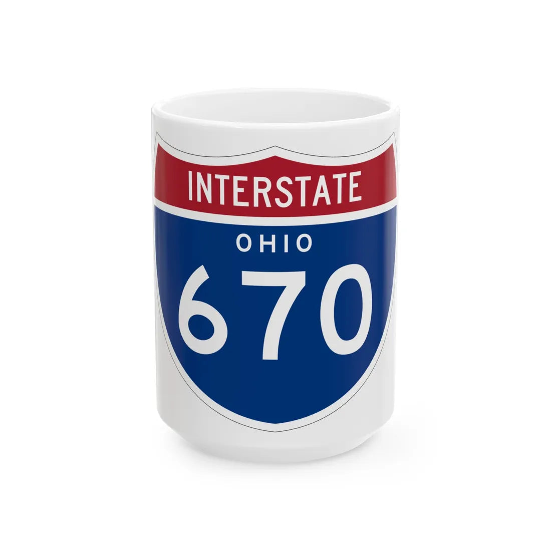 I-670 OH 1961 (Ohio) (Road Sign) White Coffee Mug 15oz - Go Mug Yourself