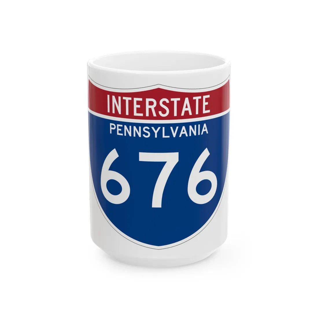 I-676 PA 1961 (Pennsylvania) (Road Sign) White Coffee Mug 15oz - Go Mug Yourself
