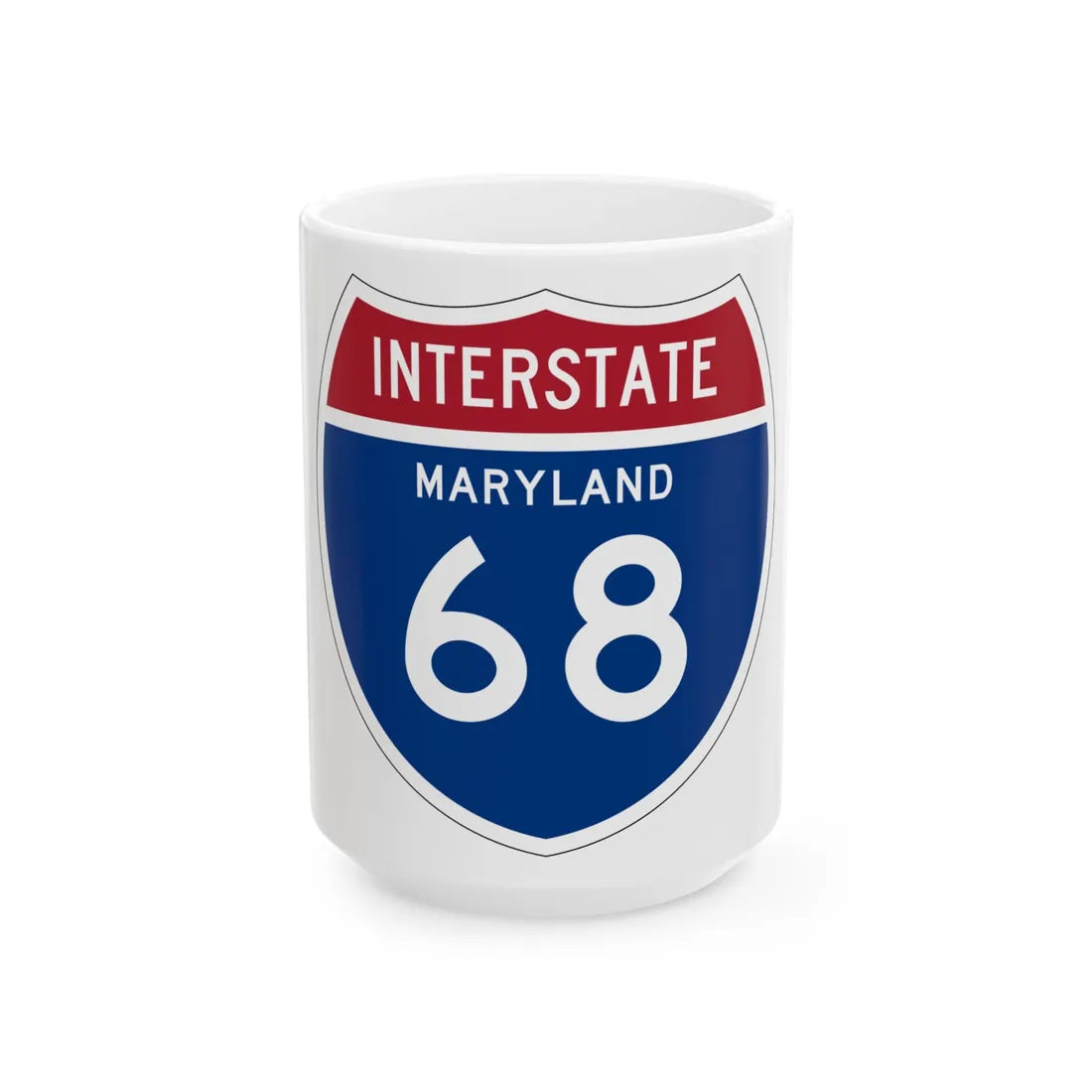 I-68 MD 1957 (Maryland) (Road Sign) White Coffee Mug 15oz - Go Mug Yourself