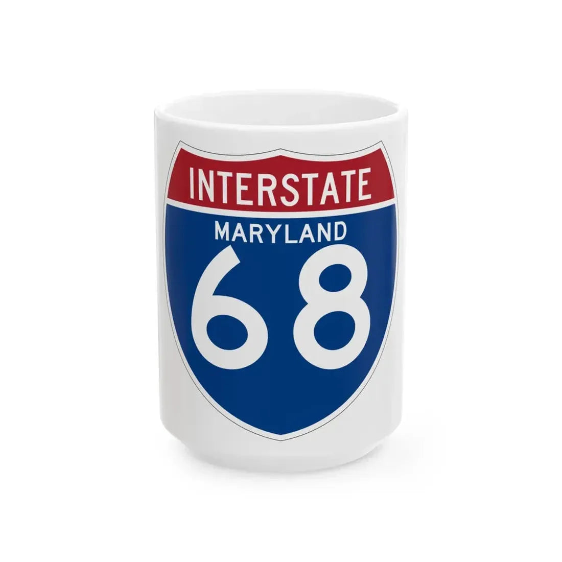 I-68 MD (Maryland) (Road Sign) White Coffee Mug 15oz - Go Mug Yourself