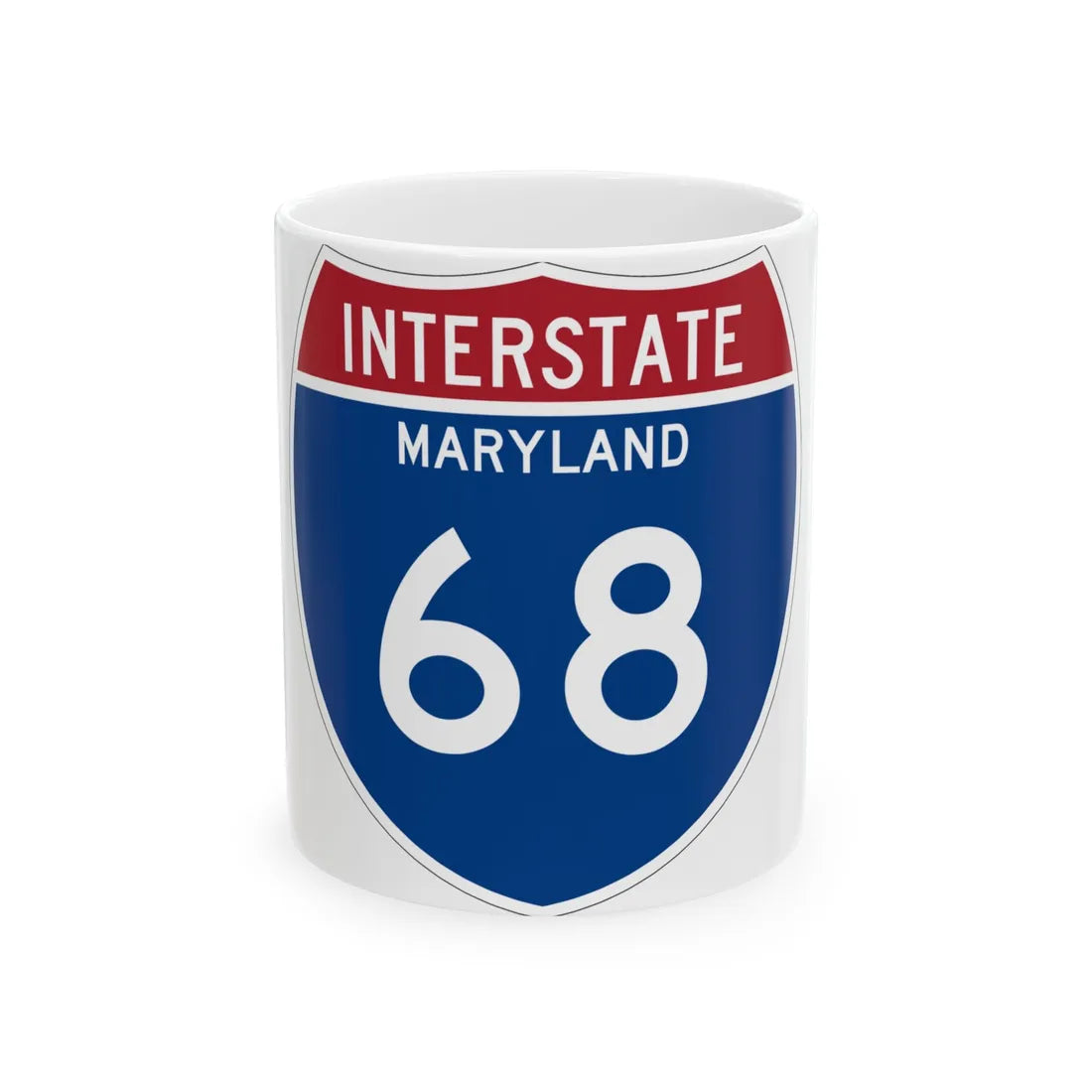 I-68 MD Metric (Maryland) (Road Sign) White Coffee Mug 11oz - Go Mug Yourself