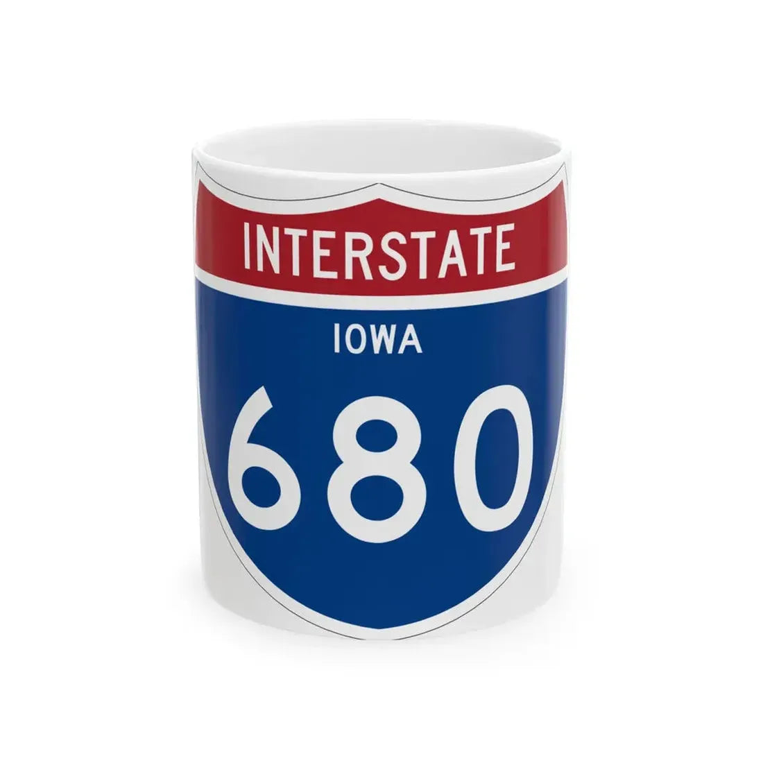 I-680 IA 1961 (Iowa) (Road Sign) White Coffee Mug 11oz - Go Mug Yourself