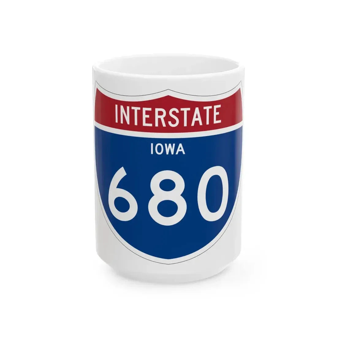 I-680 IA 1961 (Iowa) (Road Sign) White Coffee Mug 15oz - Go Mug Yourself