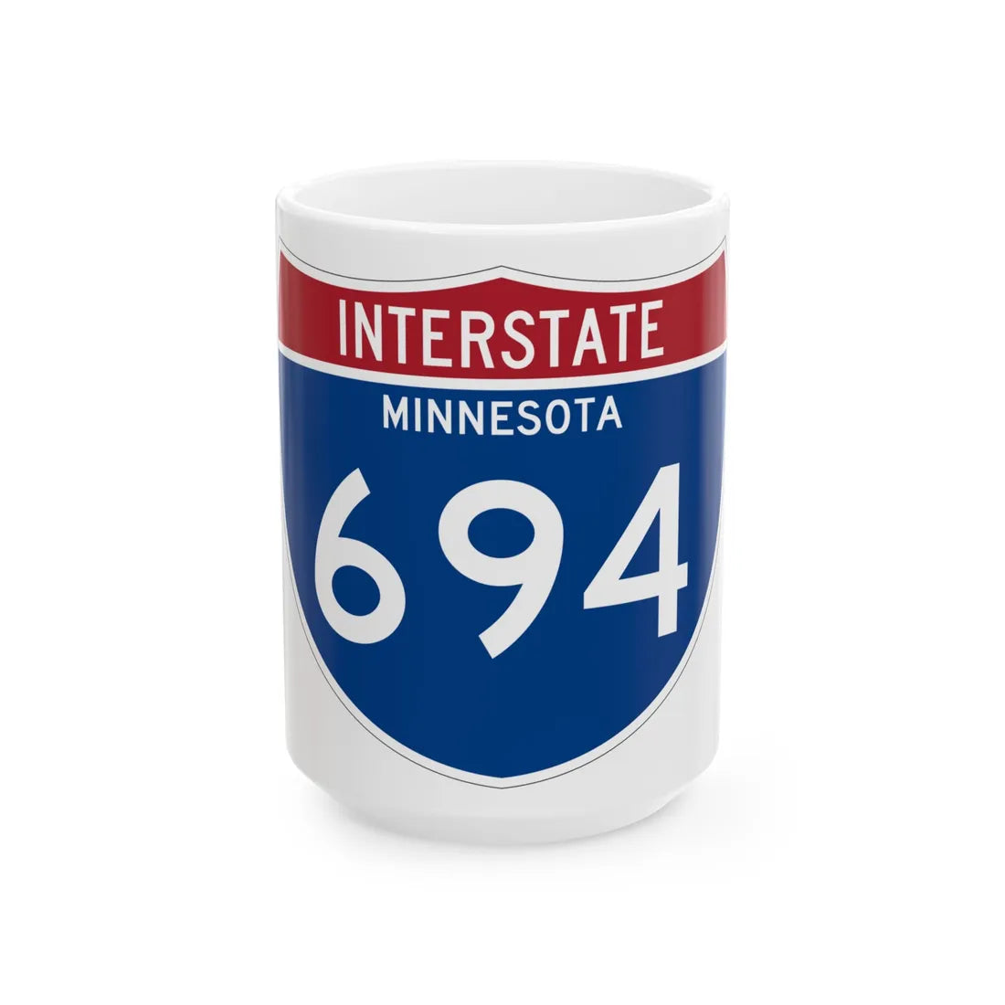 I-694 MN 1961 (Minnesota) (Road Sign) White Coffee Mug 15oz - Go Mug Yourself