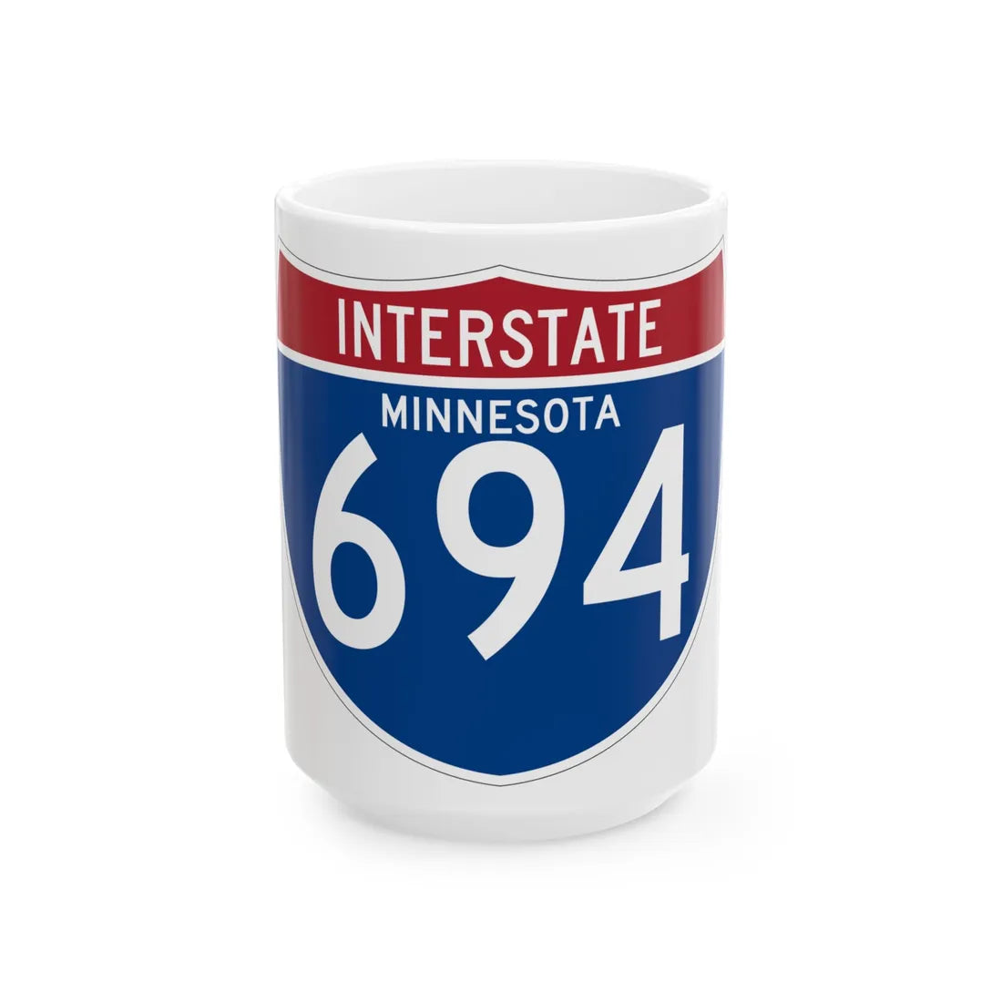 I-694 MN (Minnesota) (Road Sign) White Coffee Mug 15oz - Go Mug Yourself