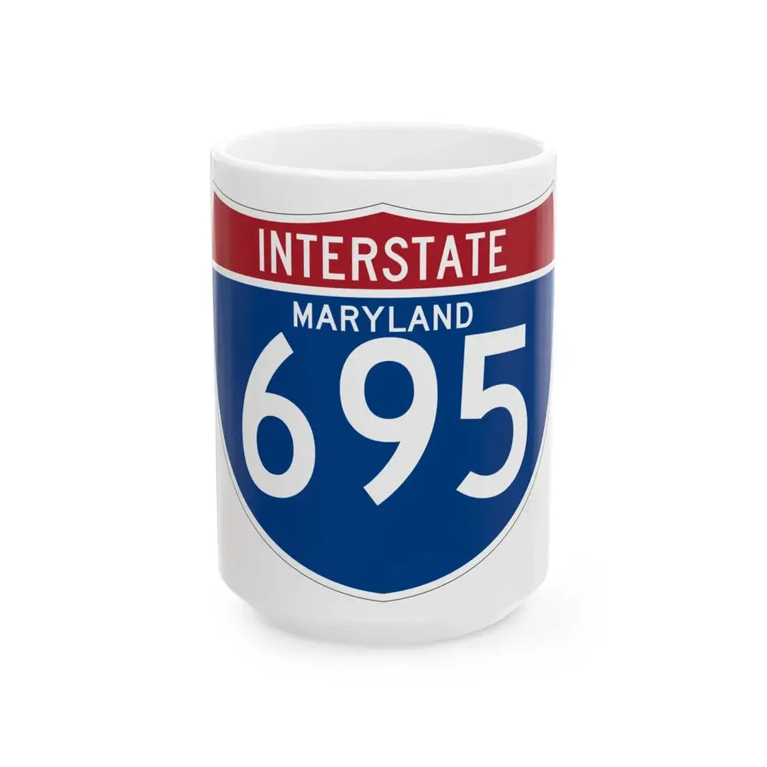 I-695 MD (Maryland) (Road Sign) White Coffee Mug 15oz - Go Mug Yourself