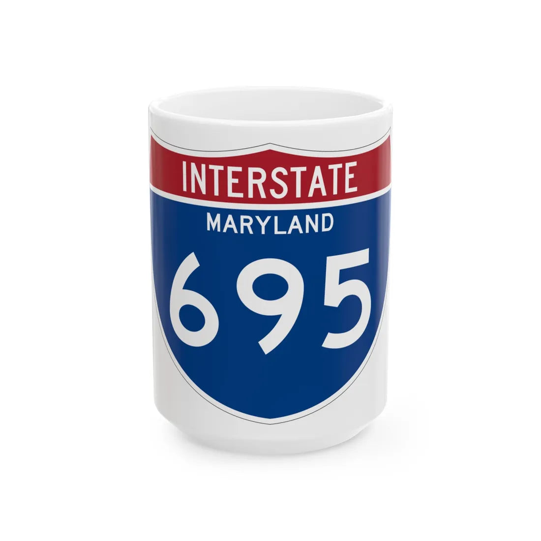 I-695 MD Metric (Maryland) (Road Sign) White Coffee Mug 15oz - Go Mug Yourself