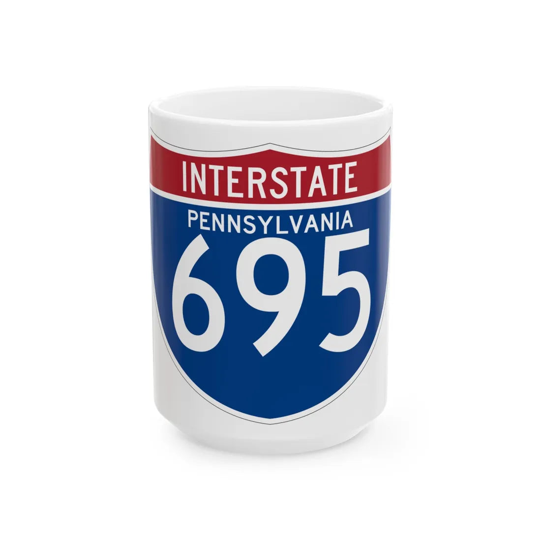 I-695 PA (Pennsylvania) (Road Sign) White Coffee Mug 15oz - Go Mug Yourself