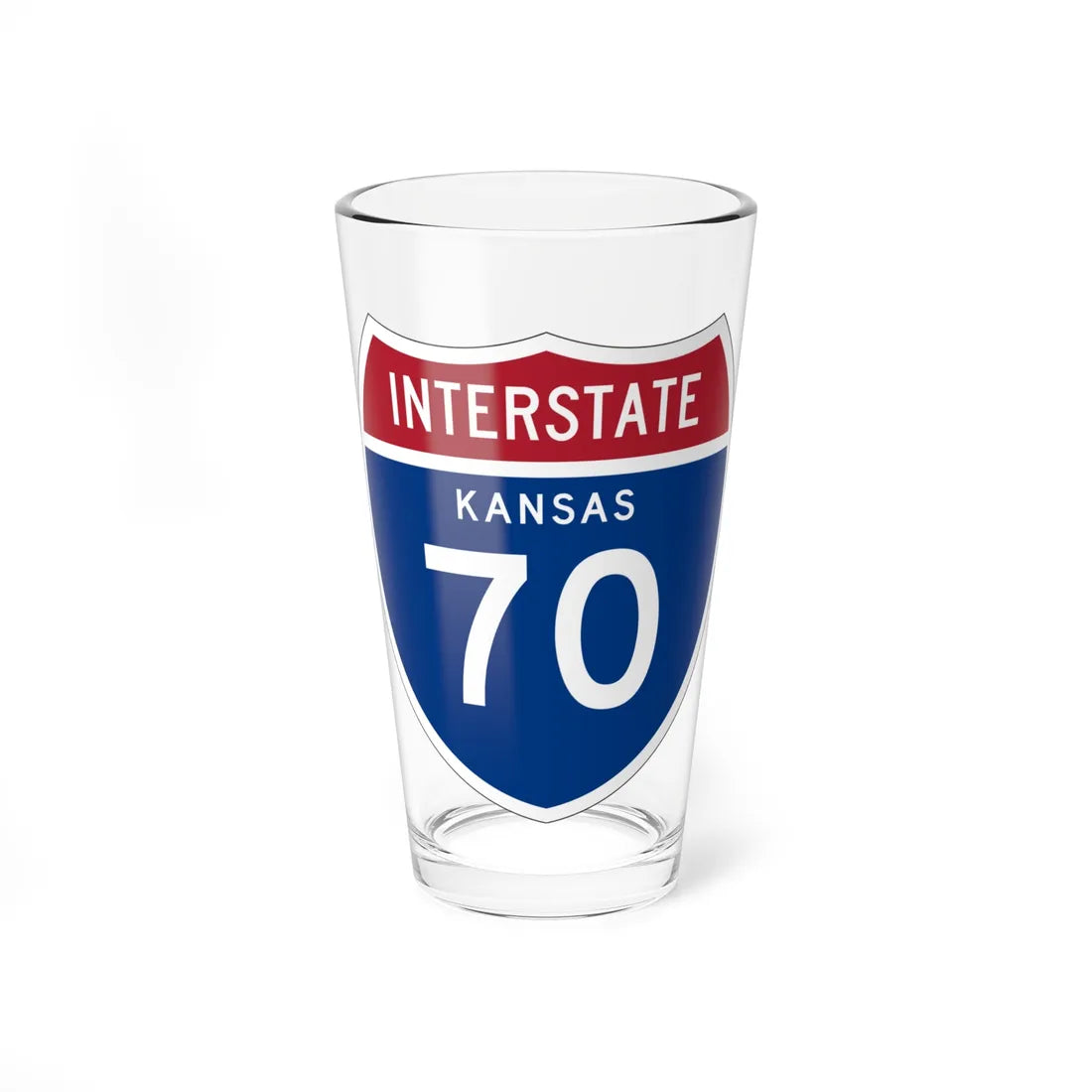 I-70 KS 1957 (Kansas) (Road Sign) Pint Glss 16oz 16oz - Go Mug Yourself