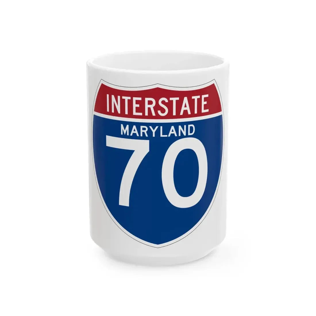 I-70 MD (Maryland) (Road Sign) White Coffee Mug 15oz - Go Mug Yourself