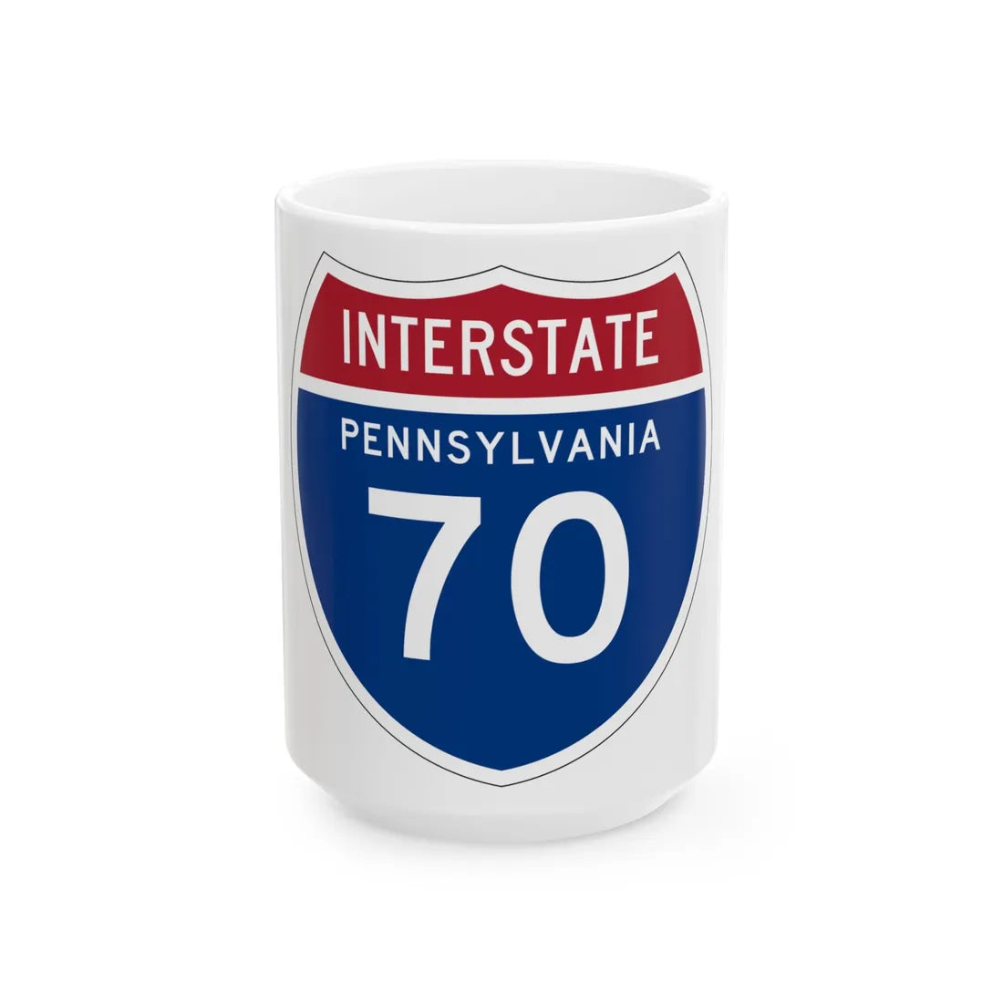 I-70 PA 1957 (Pennsylvania) (Road Sign) White Coffee Mug 15oz - Go Mug Yourself