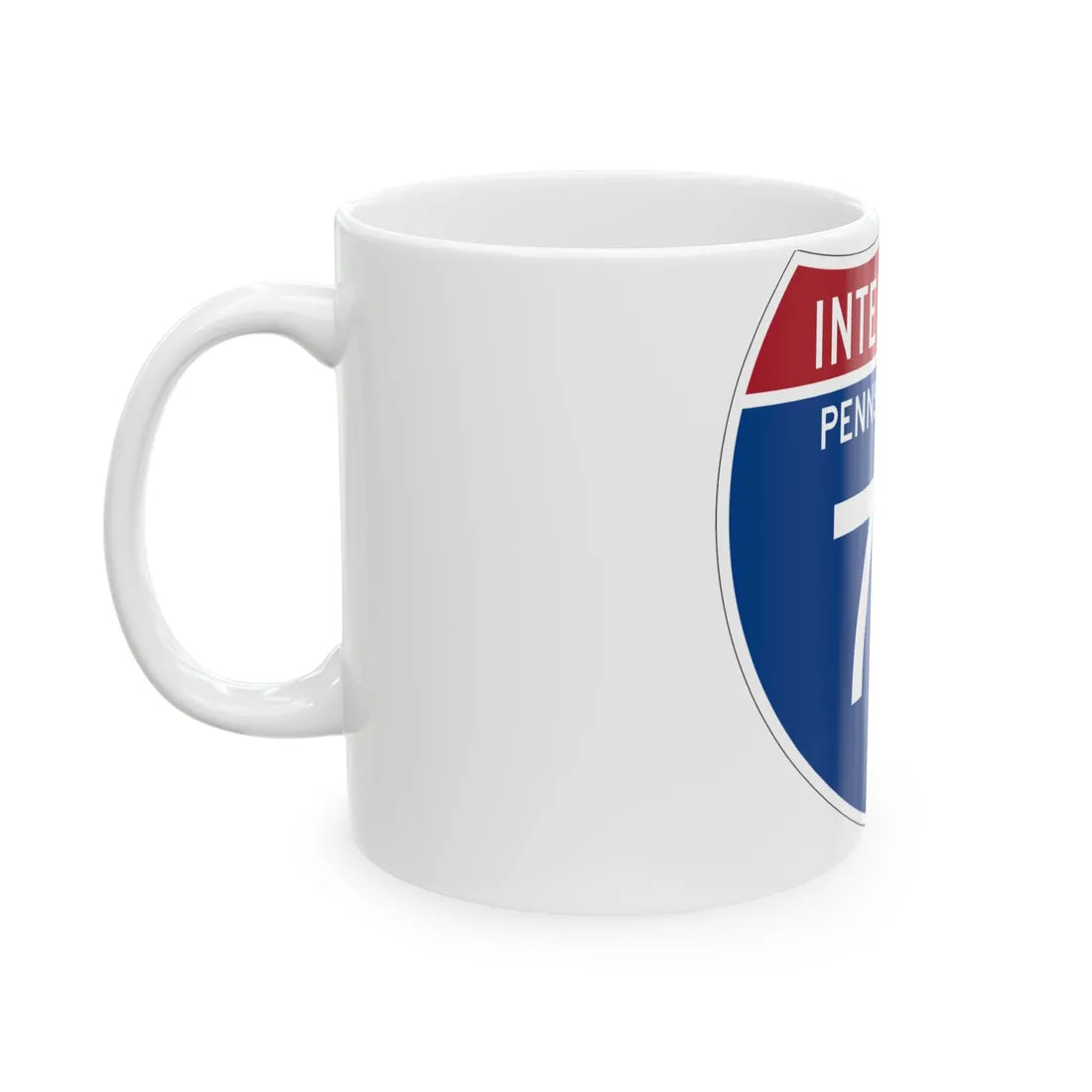 I-70 PA Metric (Pennsylvania) (Road Sign) White Coffee Mug - Go Mug Yourself