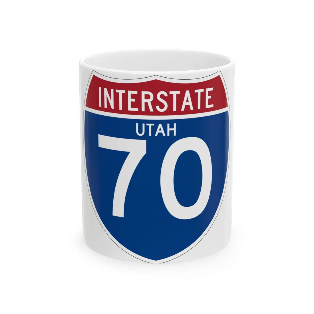 I-70 UT (Utah) (Road Sign) White Coffee Mug 11oz - Go Mug Yourself