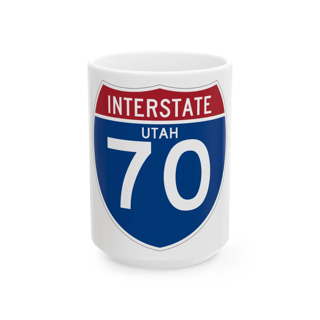 I-70 UT (Utah) (Road Sign) White Coffee Mug 15oz - Go Mug Yourself