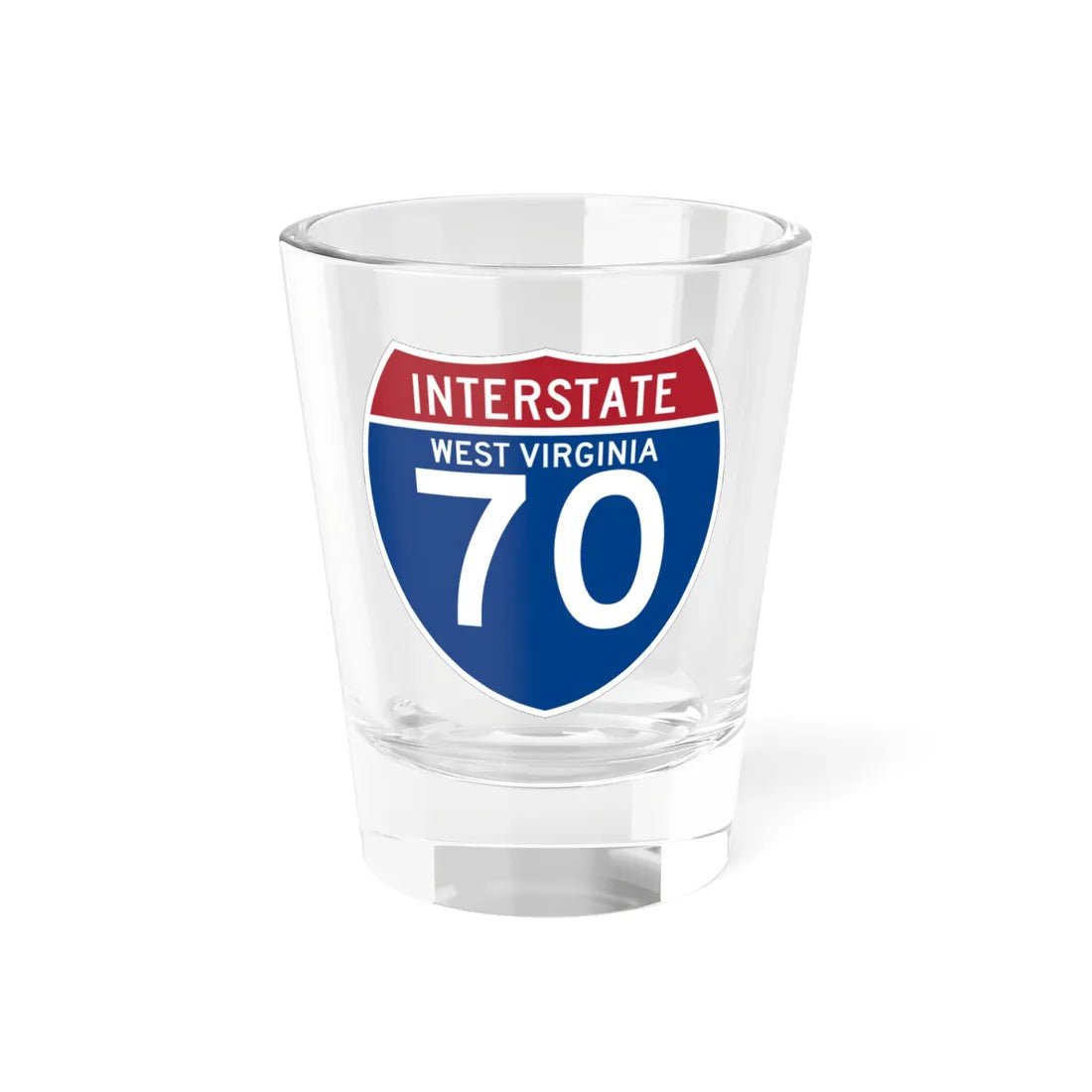 I-70 WV (Virginia) (Road Sign) Shot Glass 1.5oz 1.5oz - Go Mug Yourself