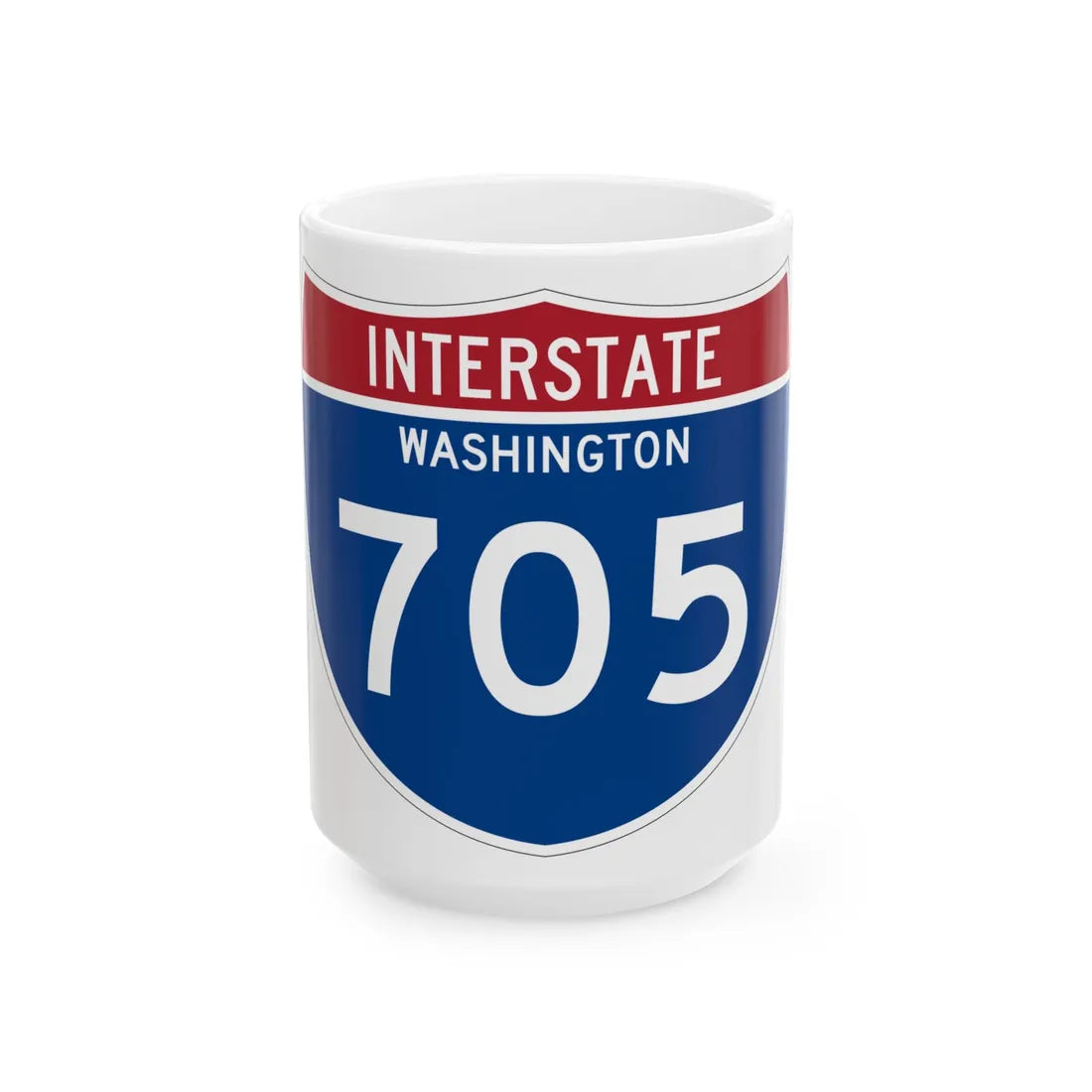 I-705 WA Metric (Washington) (Road Sign) White Coffee Mug 15oz - Go Mug Yourself