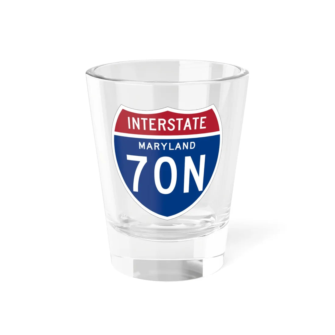 I-70N MD 1957 (Maryland) (Road Sign) Shot Glass 1.5oz 1.5oz - Go Mug Yourself