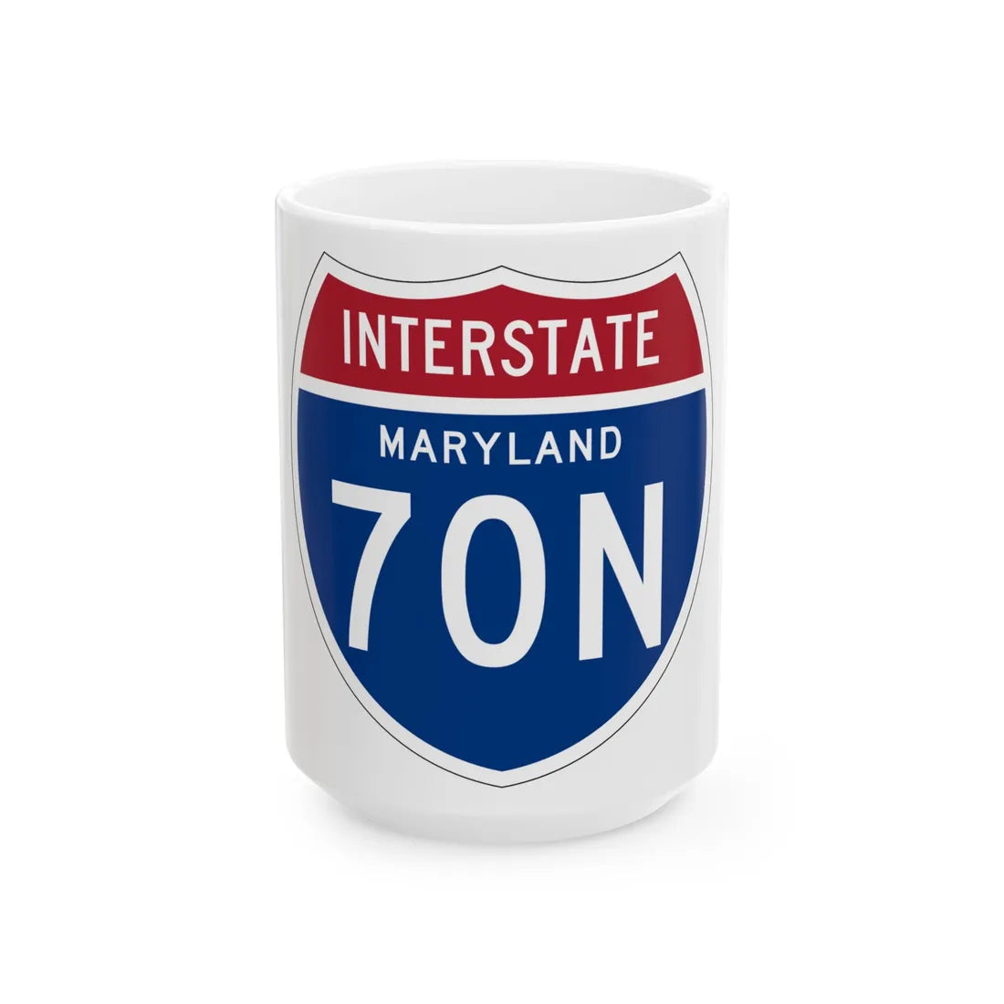I-70N MD 1957 (Maryland) (Road Sign) White Coffee Mug 15oz - Go Mug Yourself