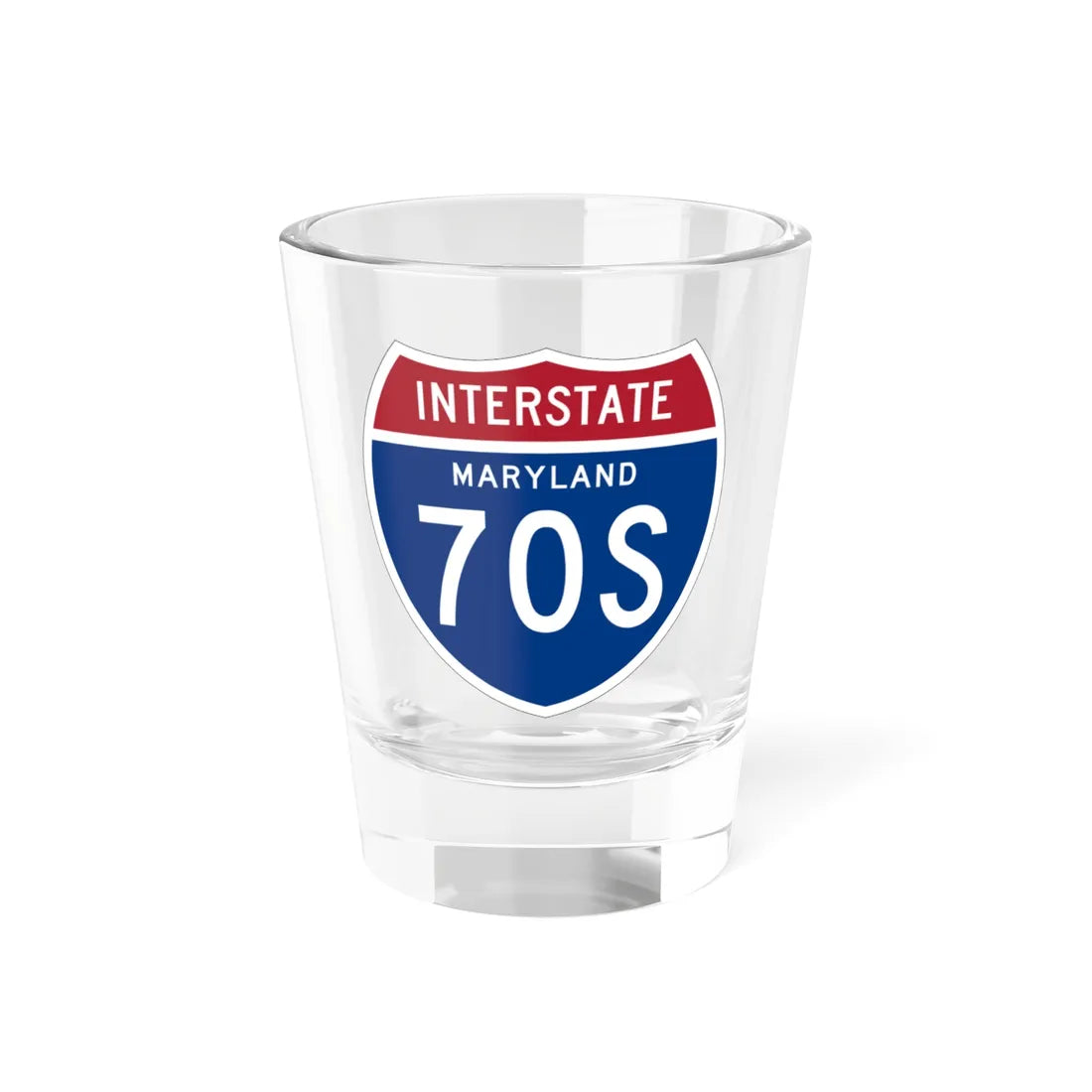 I-70S MD 1957 (Maryland) (Road Sign) Shot Glass 1.5oz 1.5oz - Go Mug Yourself