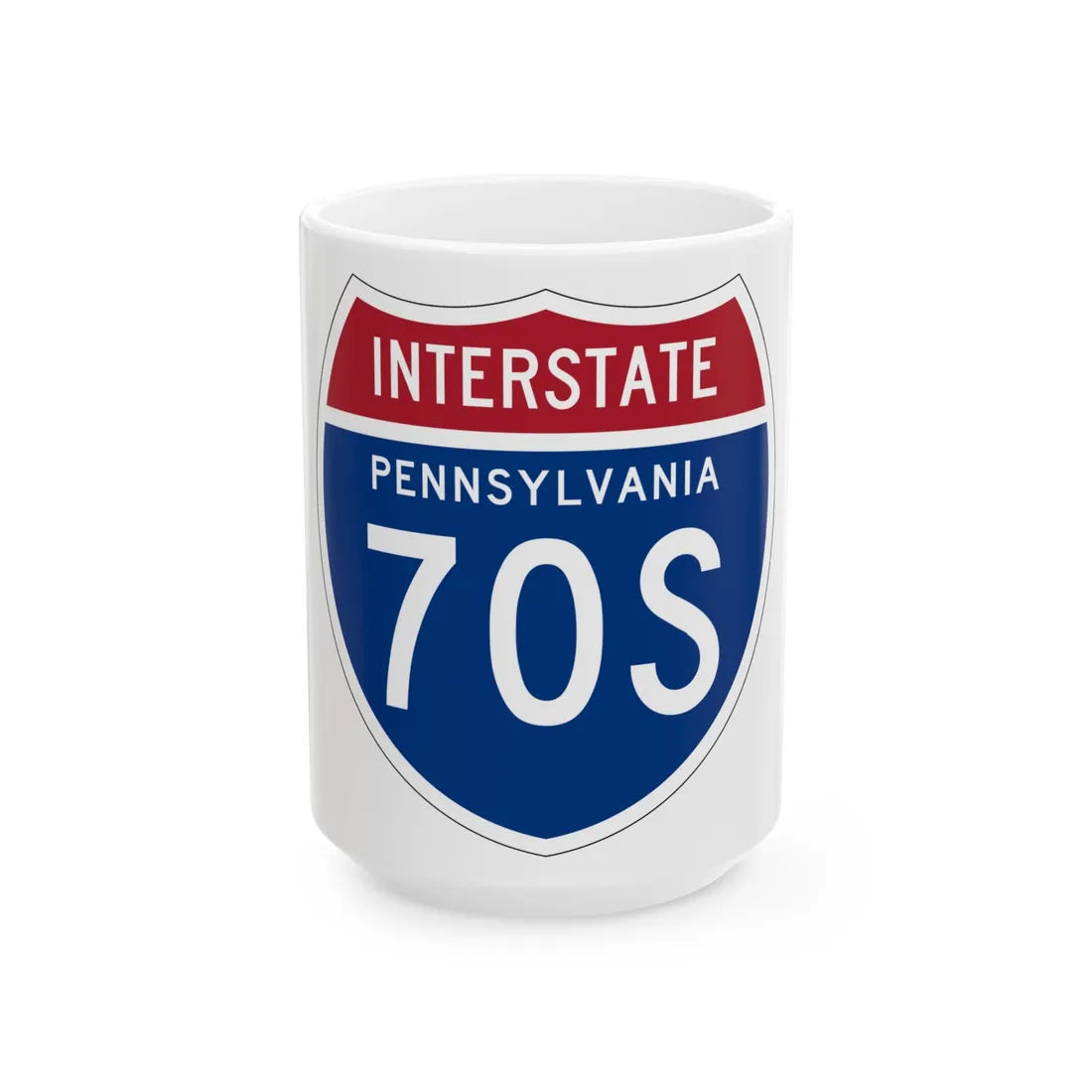 I-70S PA 1957 (Pennsylvania) (Road Sign) White Coffee Mug 15oz - Go Mug Yourself