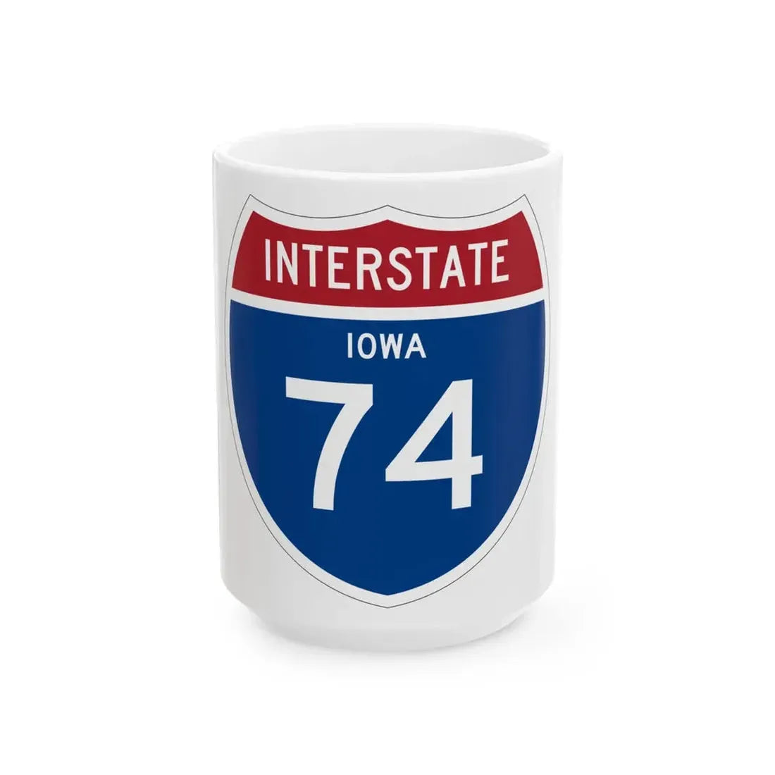 I-74 IA 1957 (Iowa) (Road Sign) White Coffee Mug 15oz - Go Mug Yourself