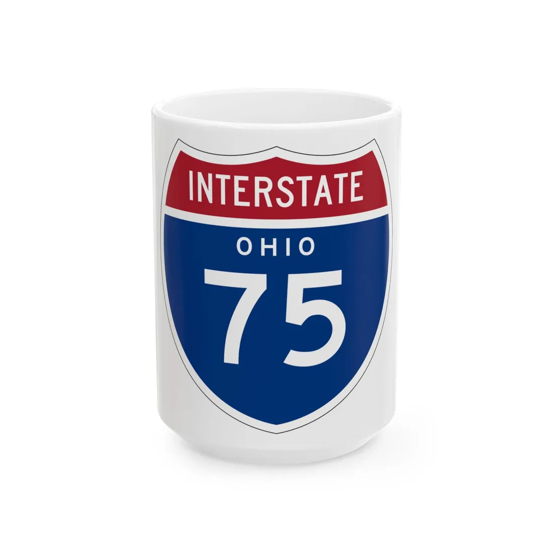 I-75 OH 1957 (Ohio) (Road Sign) White Coffee Mug 15oz - Go Mug Yourself