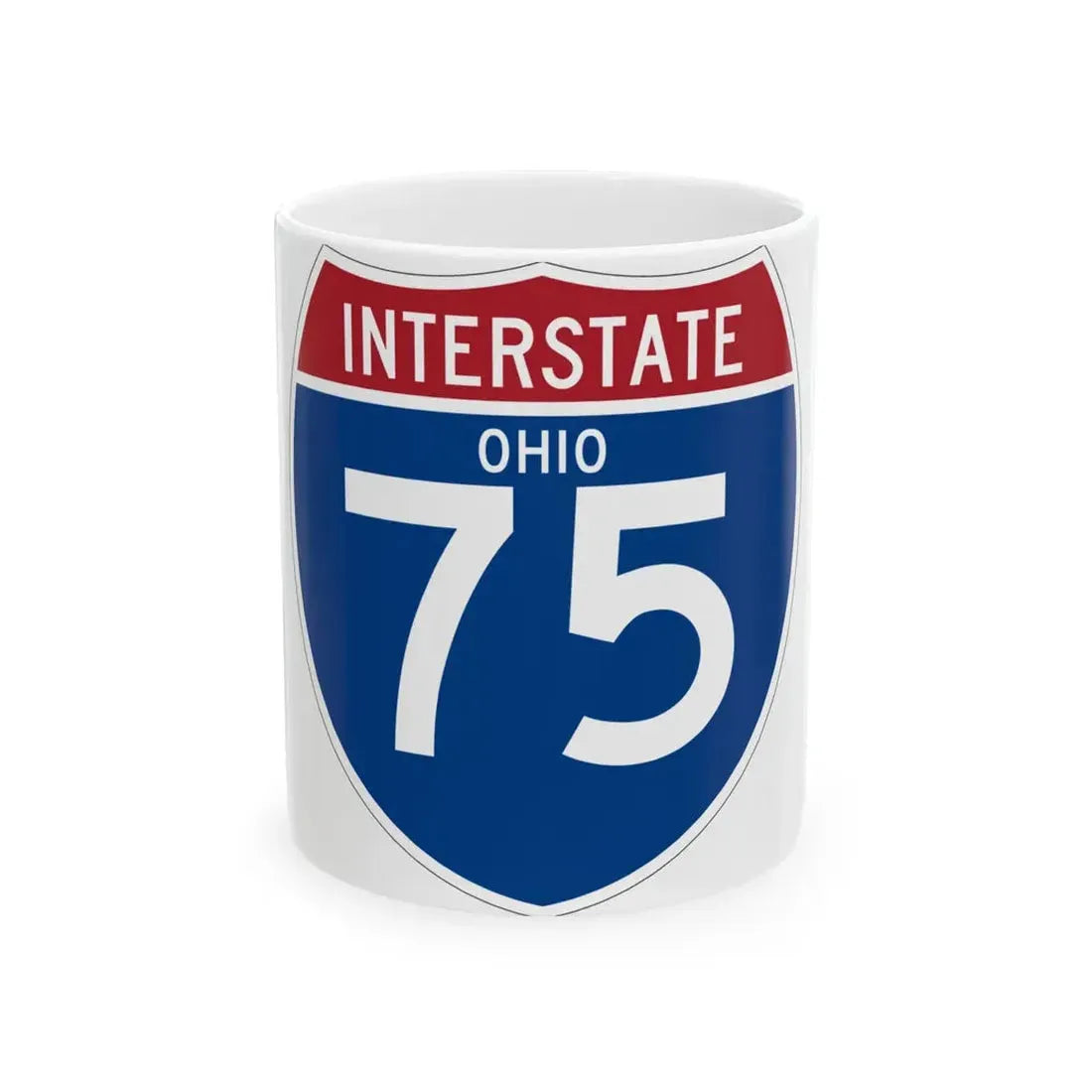 I-75 OH (Ohio) (Road Sign) White Coffee Mug 11oz - Go Mug Yourself