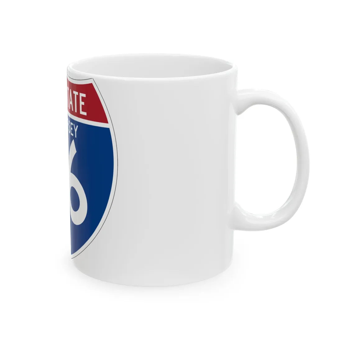 I-76 NJ (New Jersey) (Road Sign) White Coffee Mug - Go Mug Yourself