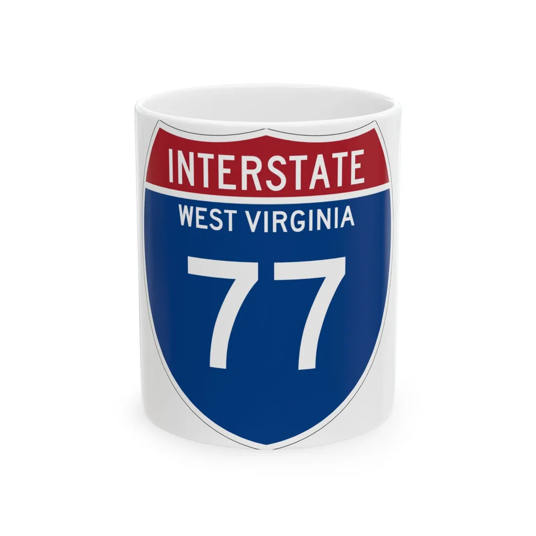 I-77 WV Metric (Virginia) (Road Sign) White Coffee Mug 11oz - Go Mug Yourself