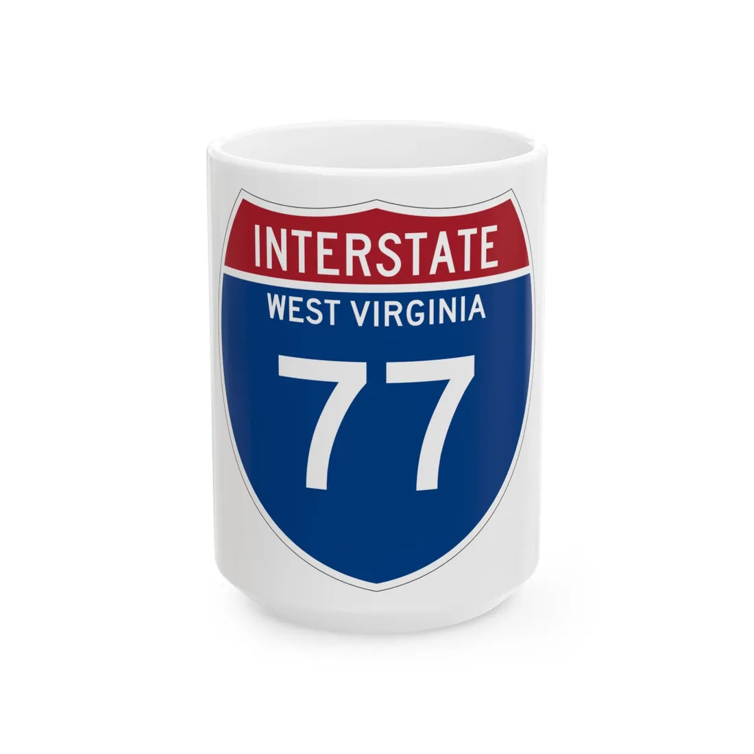 I-77 WV Metric (Virginia) (Road Sign) White Coffee Mug 15oz - Go Mug Yourself