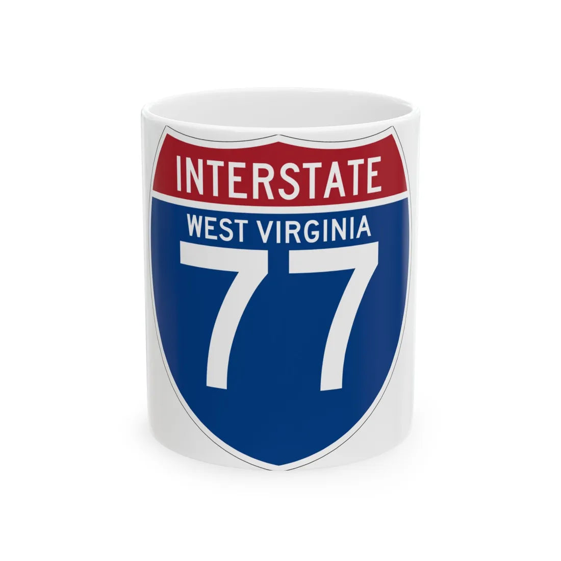 I-77 WV (Virginia) (Road Sign) White Coffee Mug 11oz - Go Mug Yourself