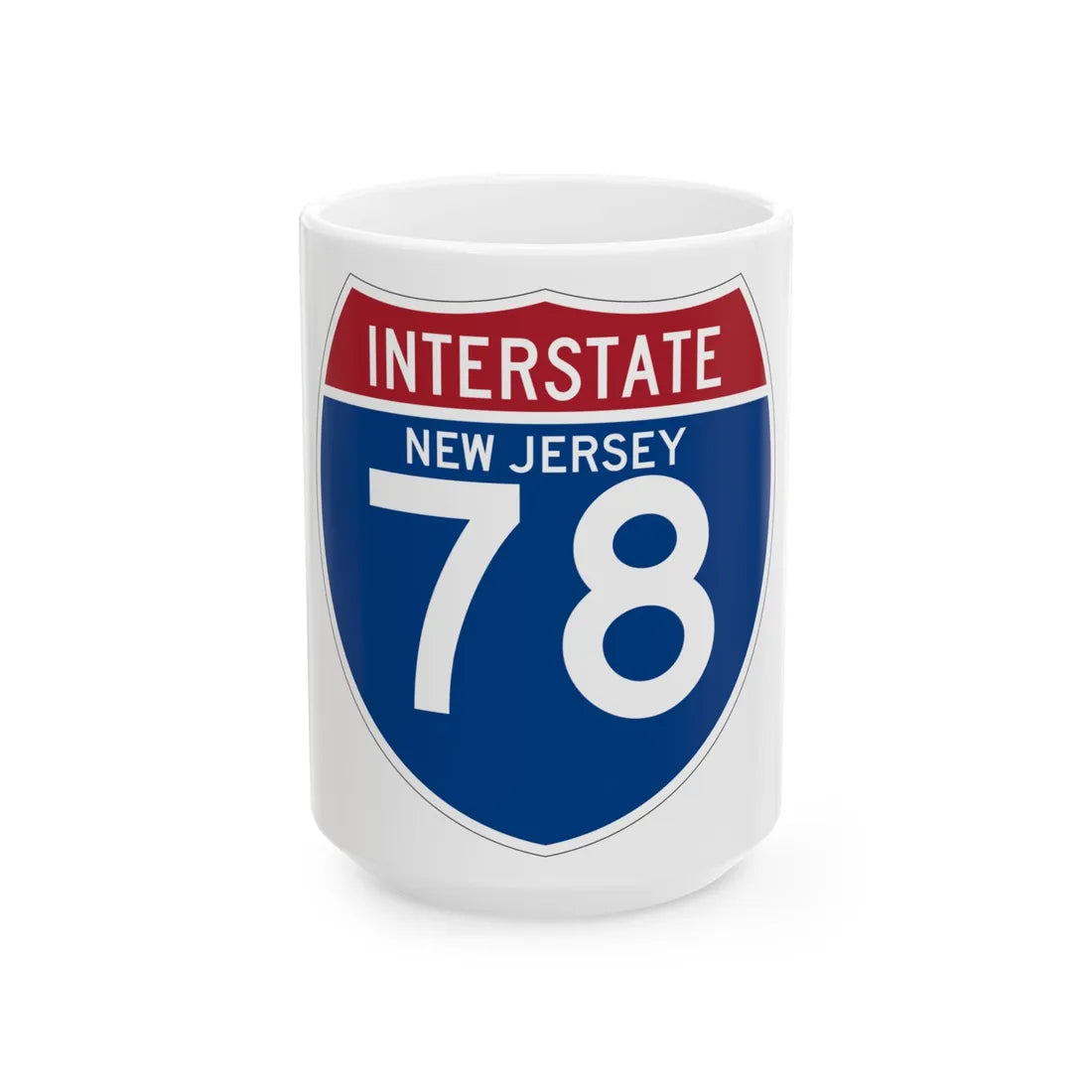 I-78 NJ (New Jersey) (Road Sign) White Coffee Mug 15oz - Go Mug Yourself