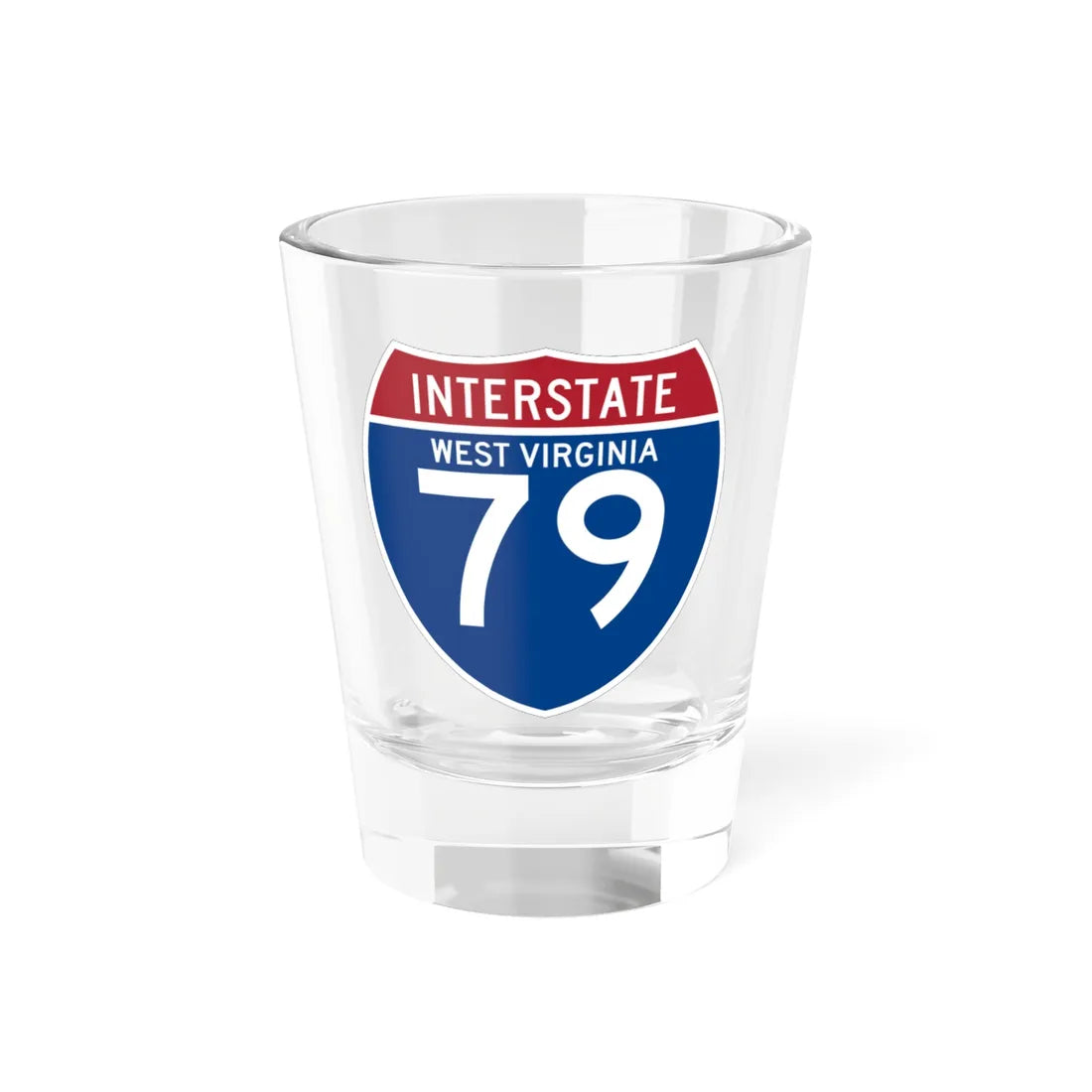I-79 WV (Virginia) (Road Sign) Shot Glass 1.5oz 1.5oz - Go Mug Yourself
