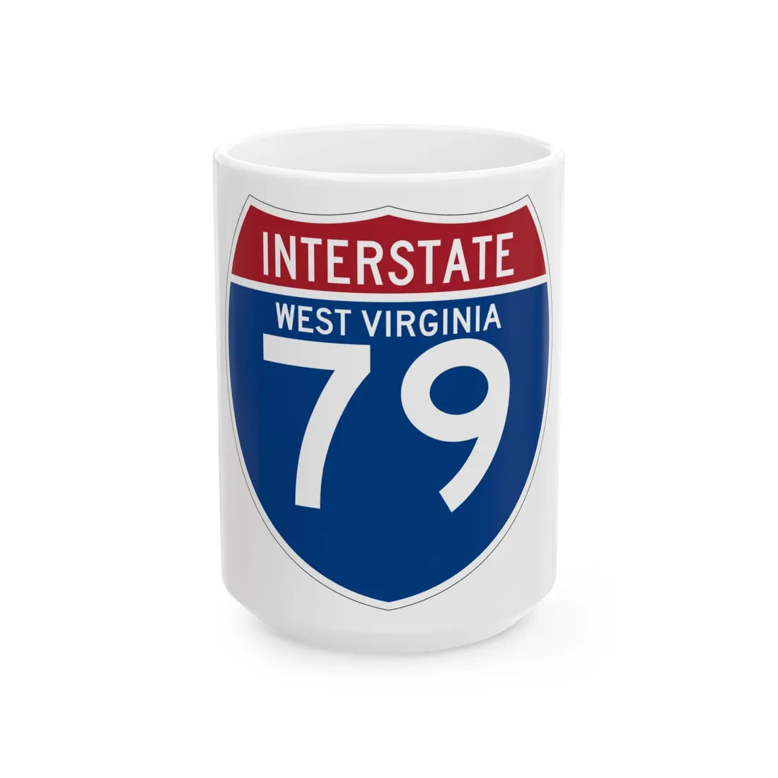 I-79 WV (Virginia) (Road Sign) White Coffee Mug 15oz - Go Mug Yourself