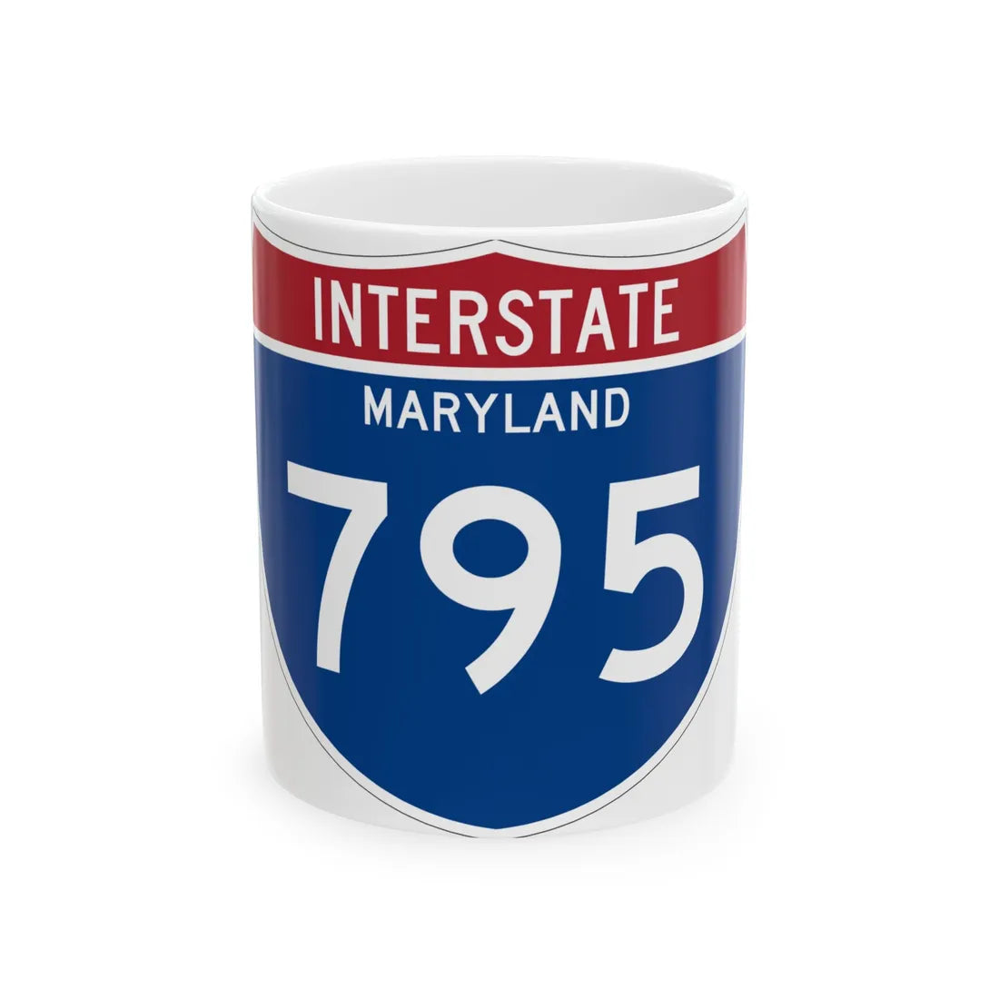I-795 MD Metric (Maryland) (Road Sign) White Coffee Mug 11oz - Go Mug Yourself