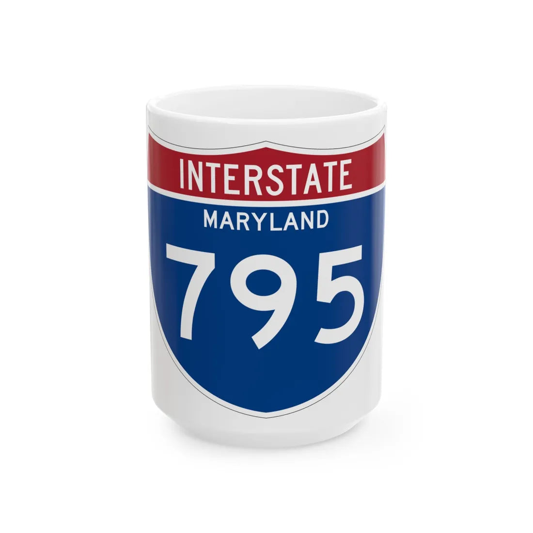 I-795 MD Metric (Maryland) (Road Sign) White Coffee Mug 15oz - Go Mug Yourself