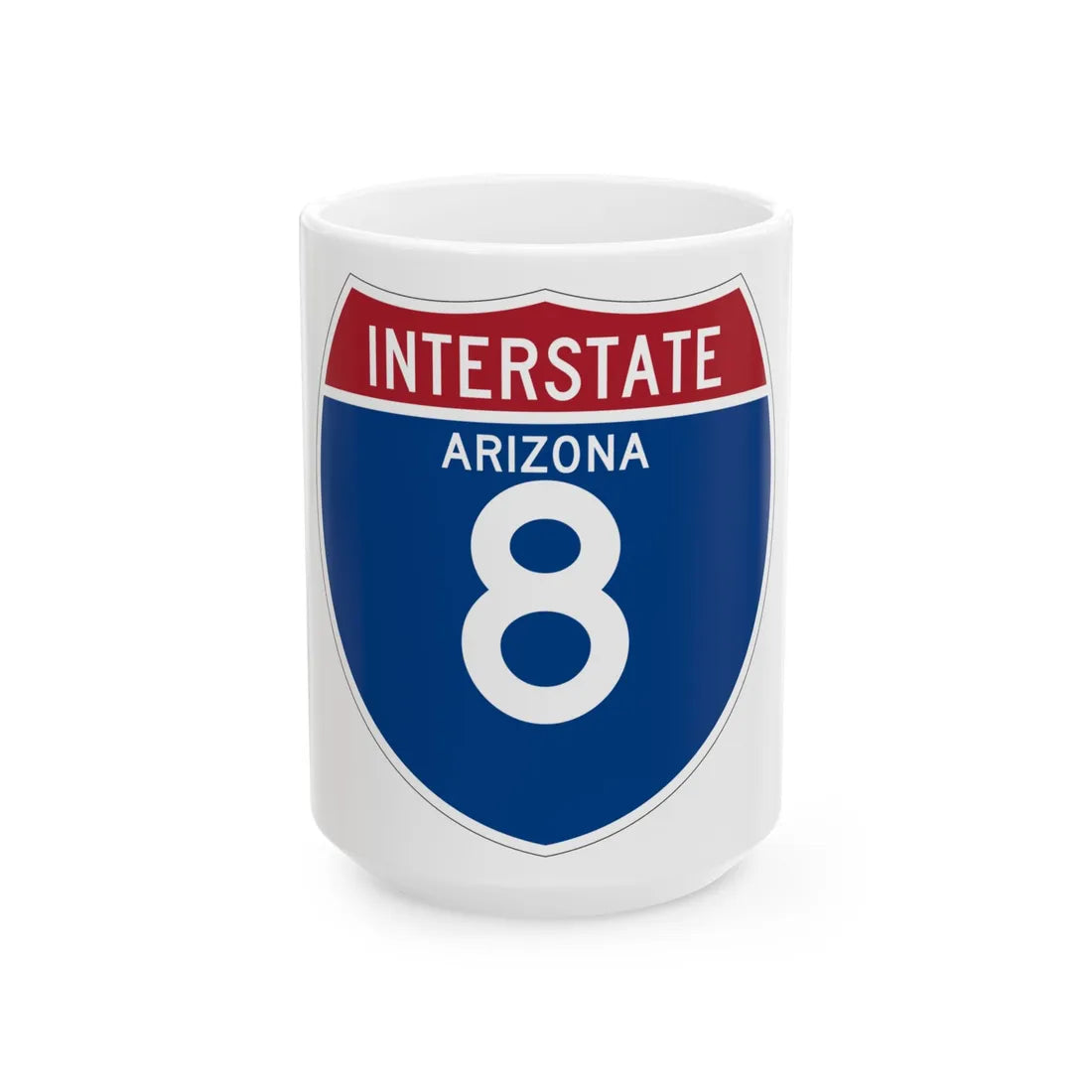I-8 AZ (Arizona) (Road Sign) White Coffee Mug 15oz - Go Mug Yourself