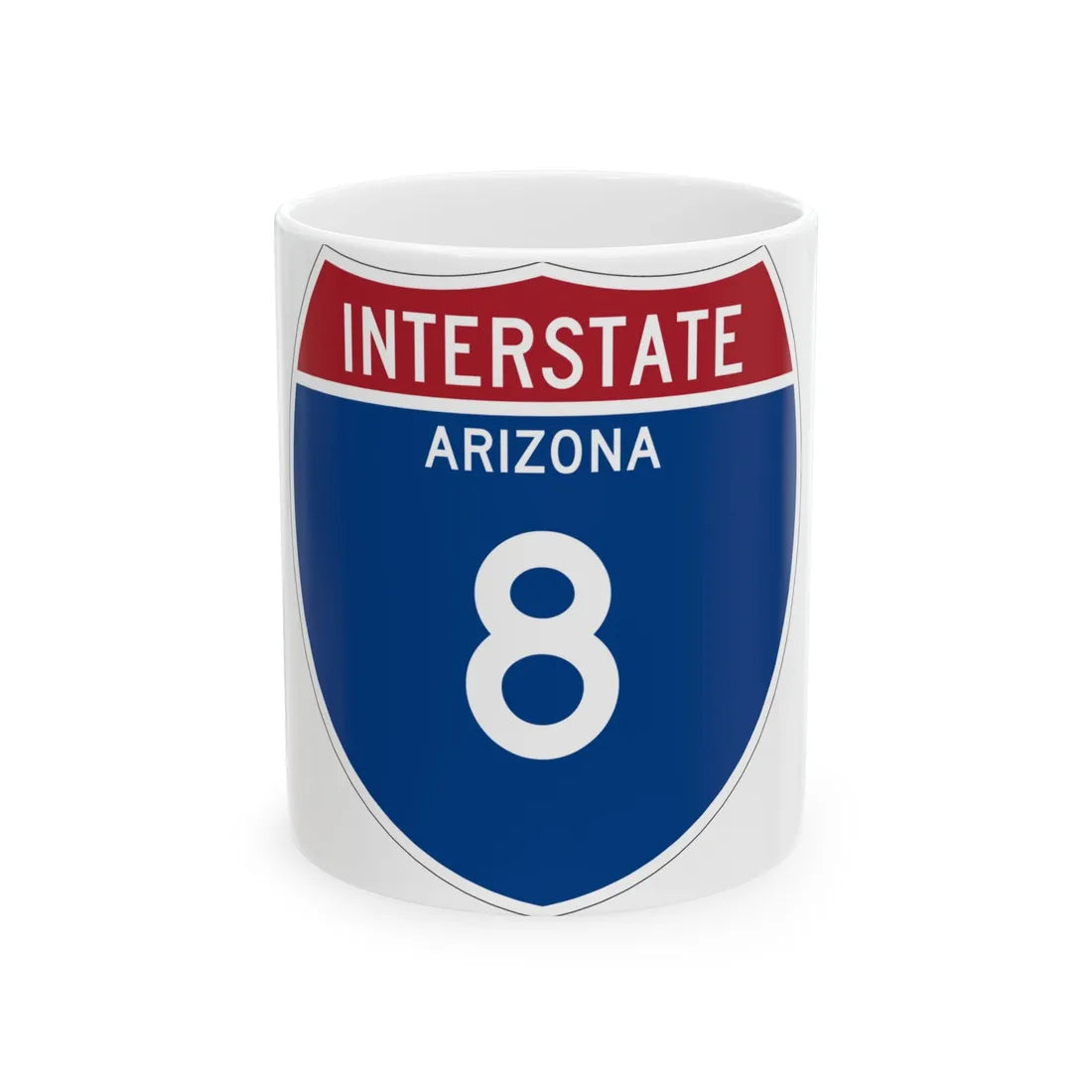 I-8 AZ Metric (Arizona) (Road Sign) White Coffee Mug 11oz - Go Mug Yourself