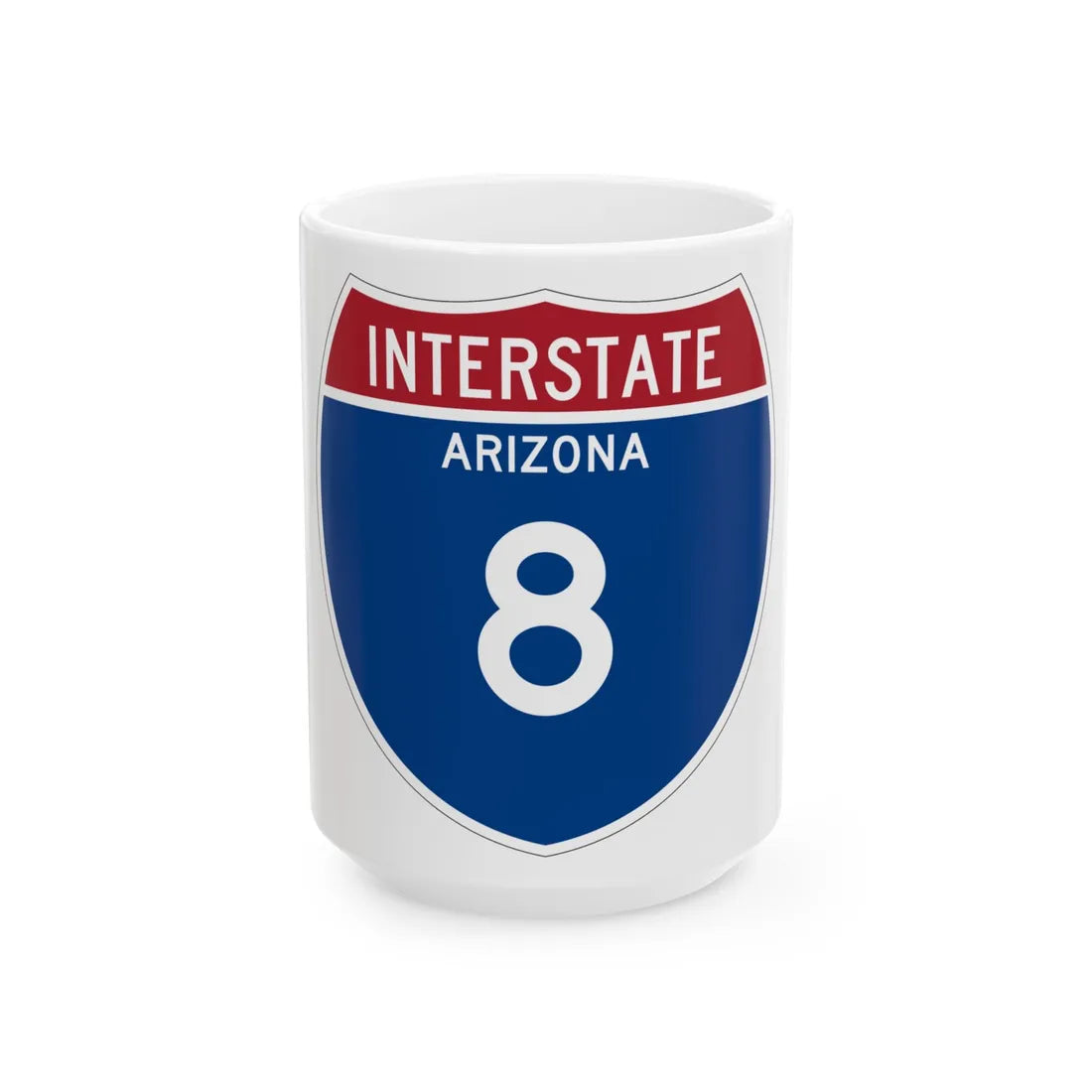 I-8 AZ Metric (Arizona) (Road Sign) White Coffee Mug 15oz - Go Mug Yourself